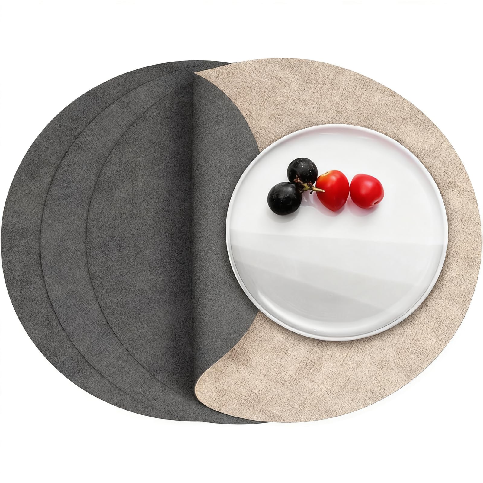 AMSLSIU Round Placemats Set Of 4 With Round Place Mats Durable Easy To Clean Enhancing Dining Ambiance Outdoor Placemats