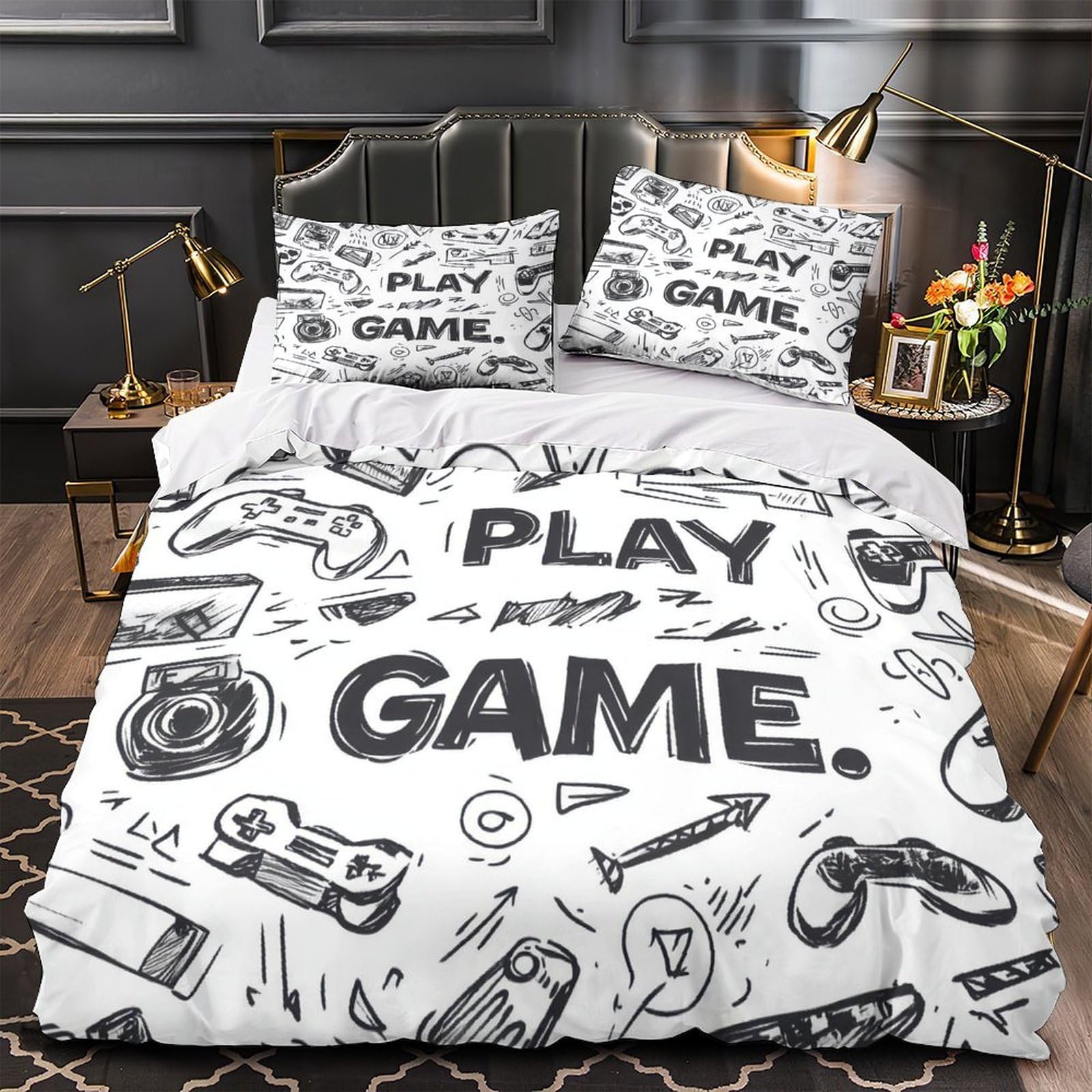 Manette de jeu housse de couette hypoallergénique et douce en microfibre