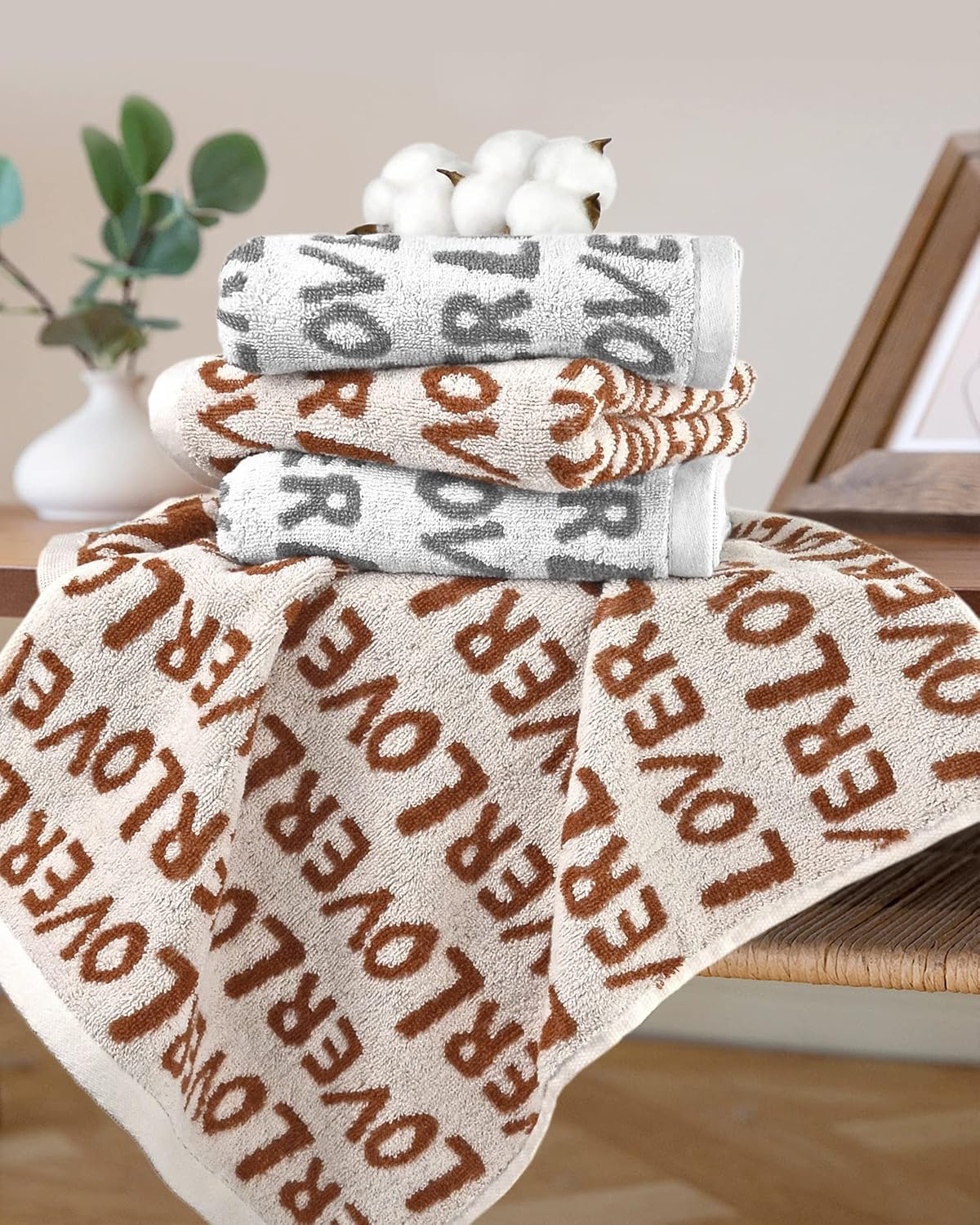 Fall Hand Towels Decorations with Cute Lover Print, Soft