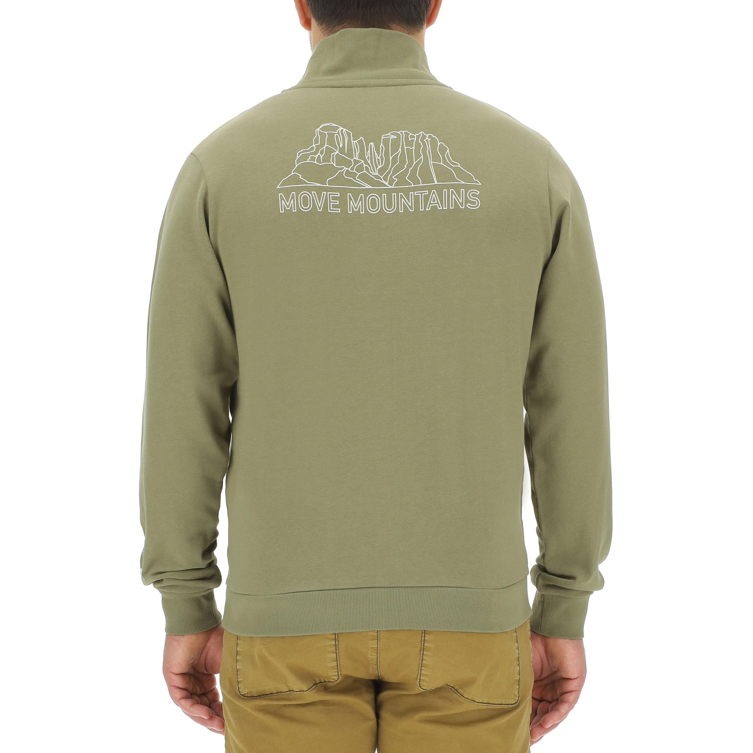 Jeep J Man Sweatshirt Full Zip Move Mountains Back Print & Jeep Wrist Print J24s Felpa Uomo (Pacco da 1)