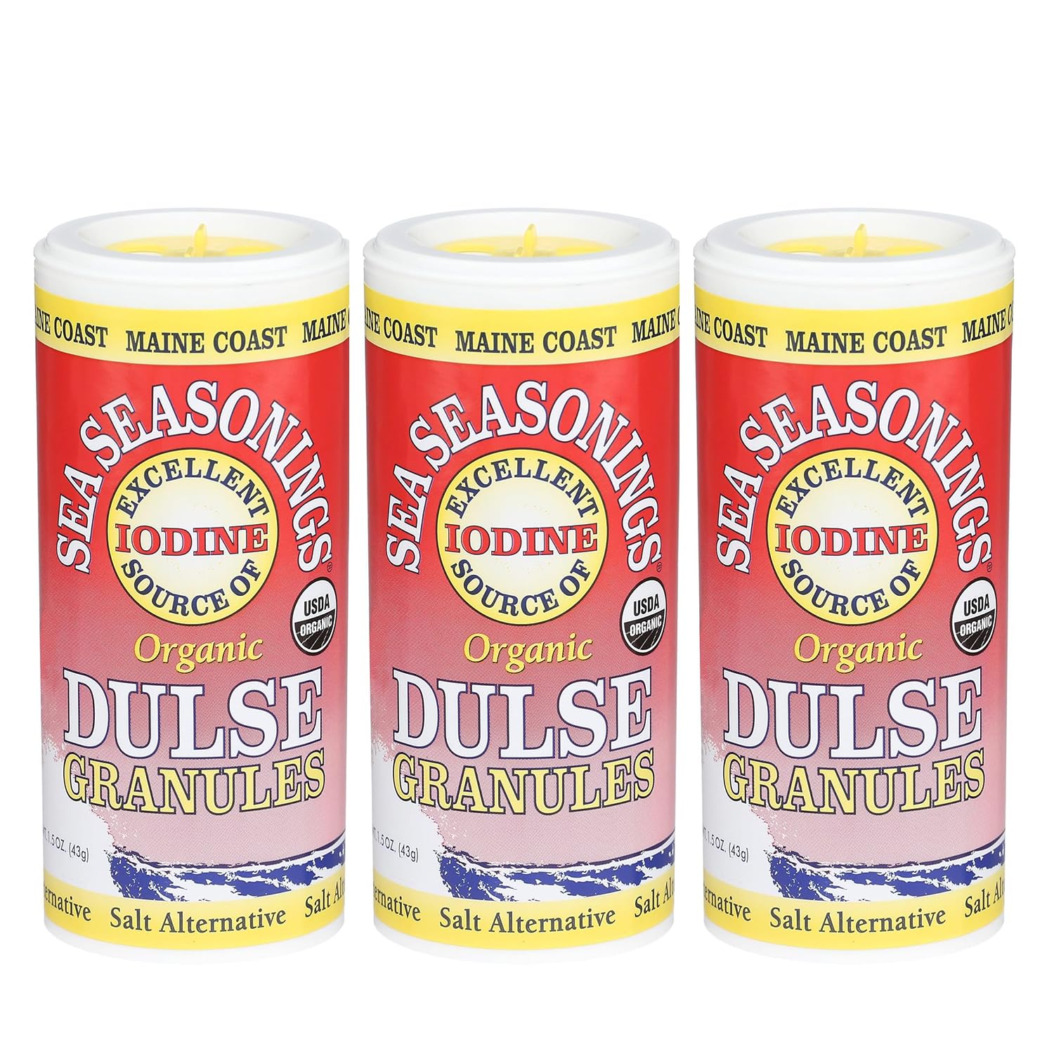 Maine Coast Sea Vegetables Organic Dulse Granules Shaker | Seaweed Seasoning | Rich in Iodine & Protein | Harvested from North Atlantic | Great for