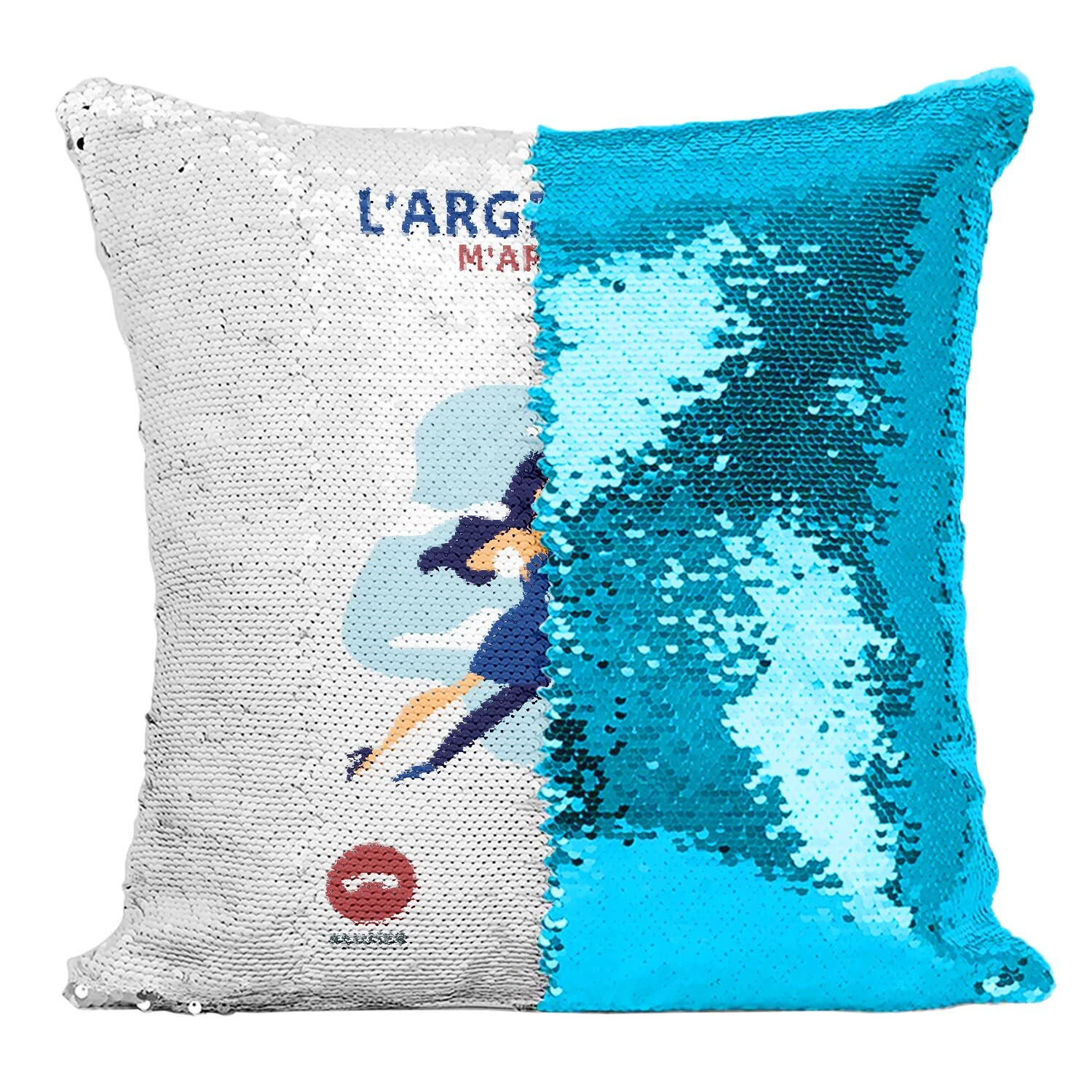 Coussin housse sequin turquoise de qualité supérieure sur le tango