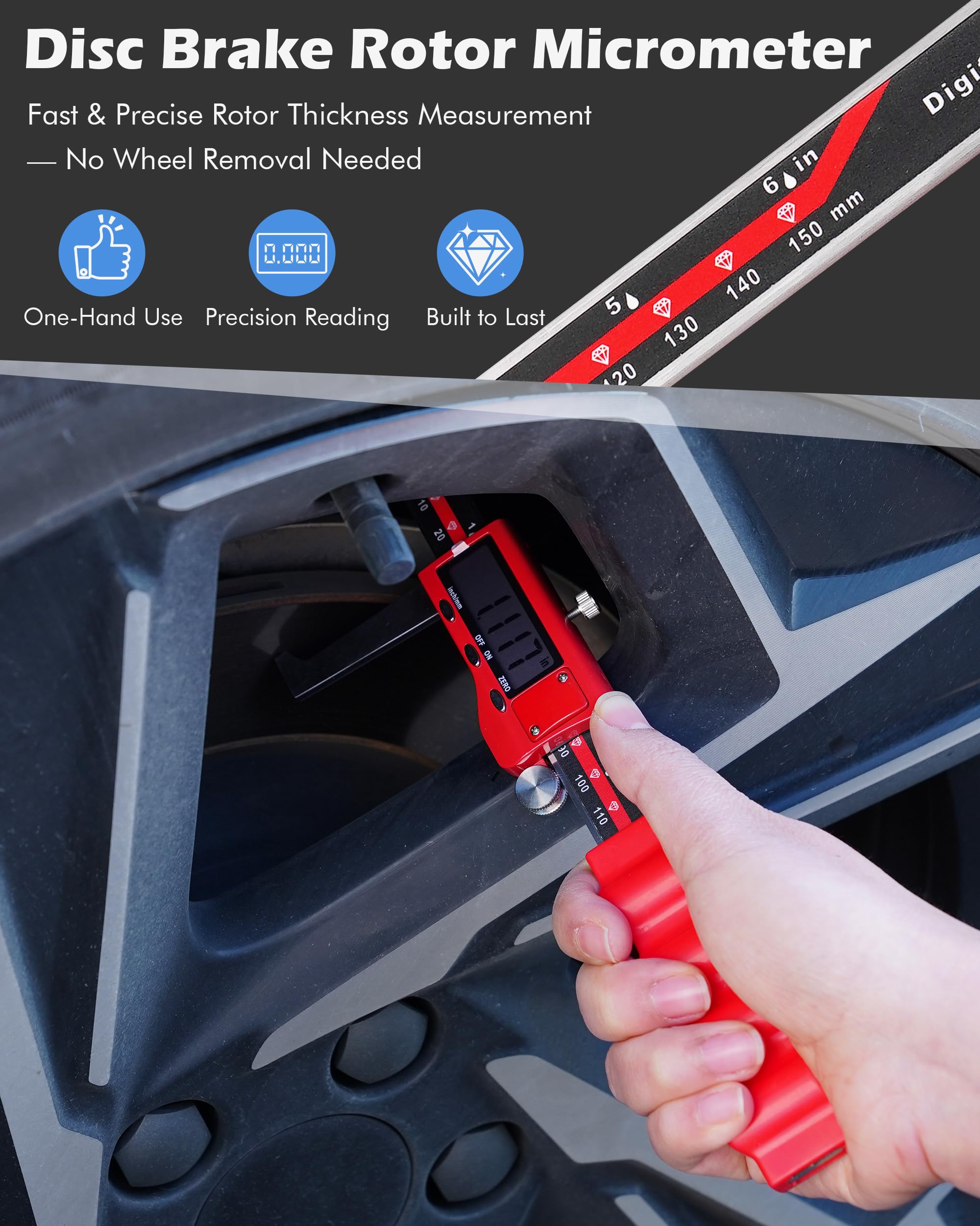 Digital Brake Rotor Caliper - Measure Rotors Accurately -2