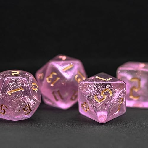 Miniatura 4 de Poludie Dados DND que brillan en la oscuridad, juego de 7 dados poliédricos luminosos con bolsa de dados de cuero, dados D&D brillantes para
