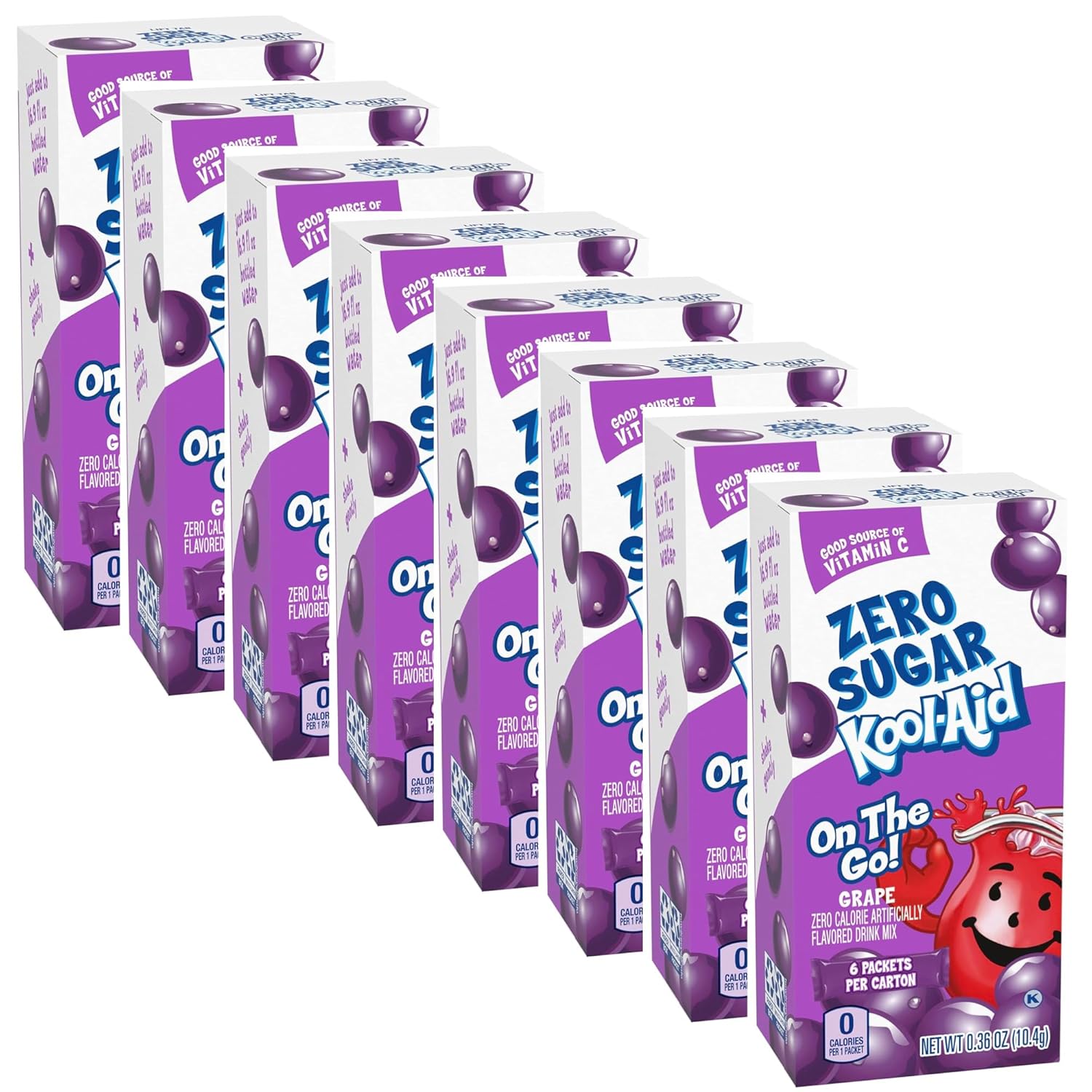 Drink Mix Zero Sugar - 6 Pack - 8 Boxes - 48 Packets (Grape - Zero Sugar - 8 Box Pack)