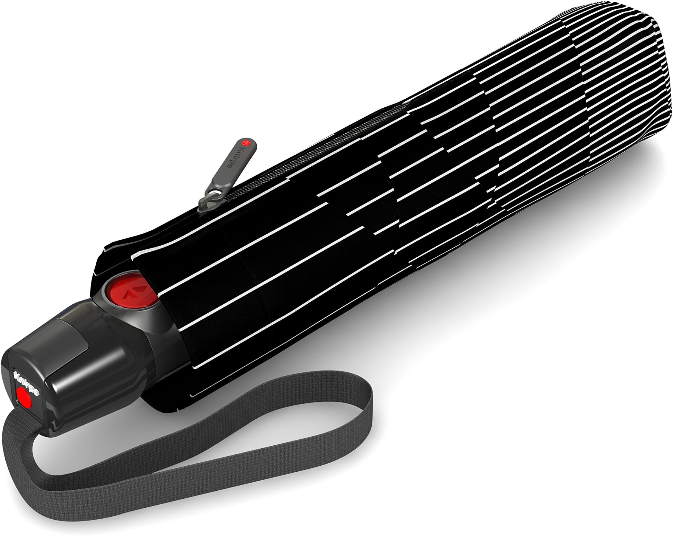 T200 Compact DuoMatic Wind Resistant Auto Open/Close Full Umbrella, Black and White, One Size