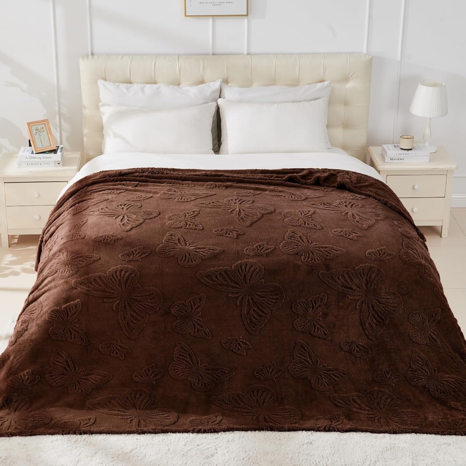 Throw Blankets with Butterfly,Soft Warm Blankets for Lover Mom Father Friends Gifts Pets,Lightweight Fuzzy Blanket for Couch Sofa Bed(Mustang,50"x60") - Image 2