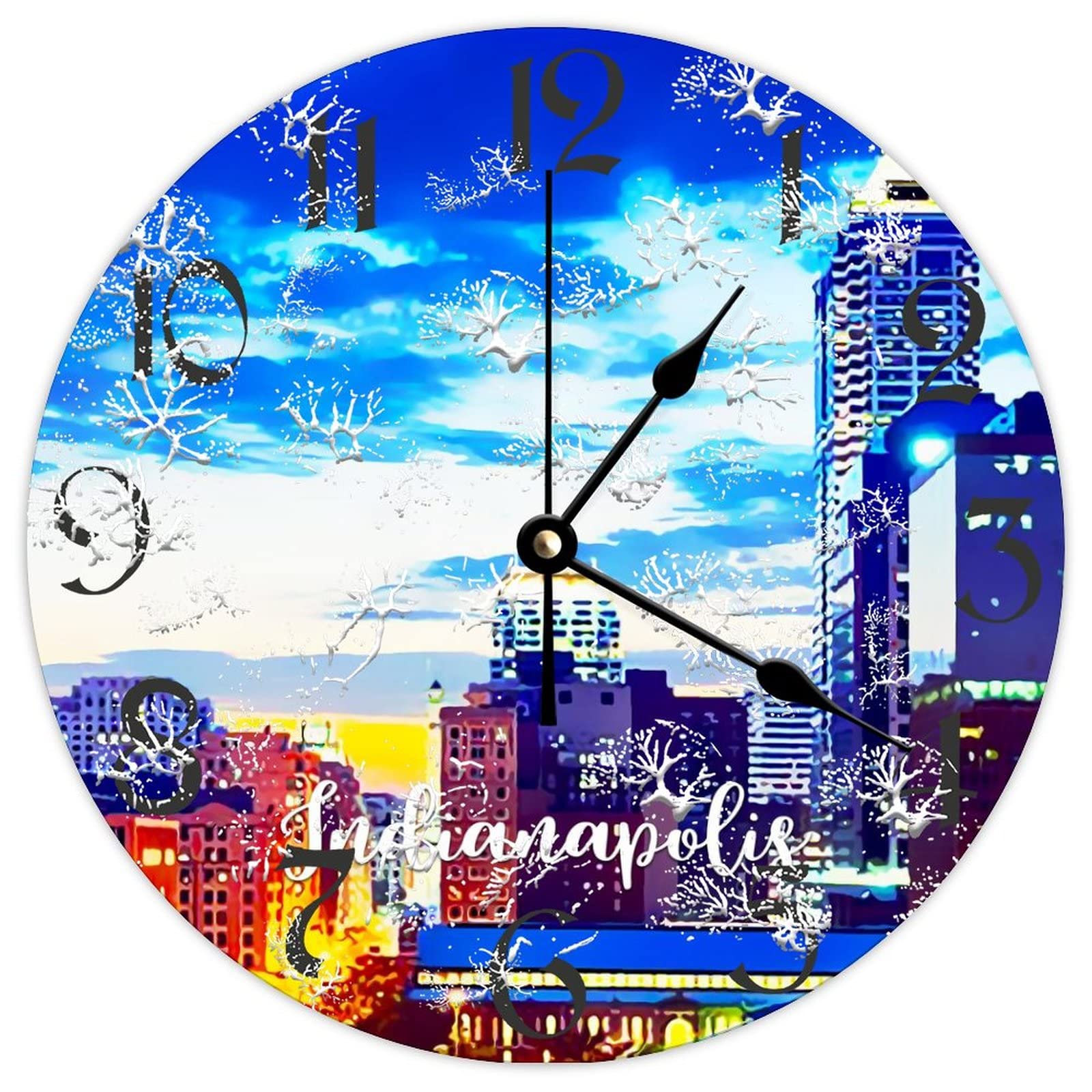 Horloge en bois Indianapolis pour cuisine et salon au style vintage chaleureux