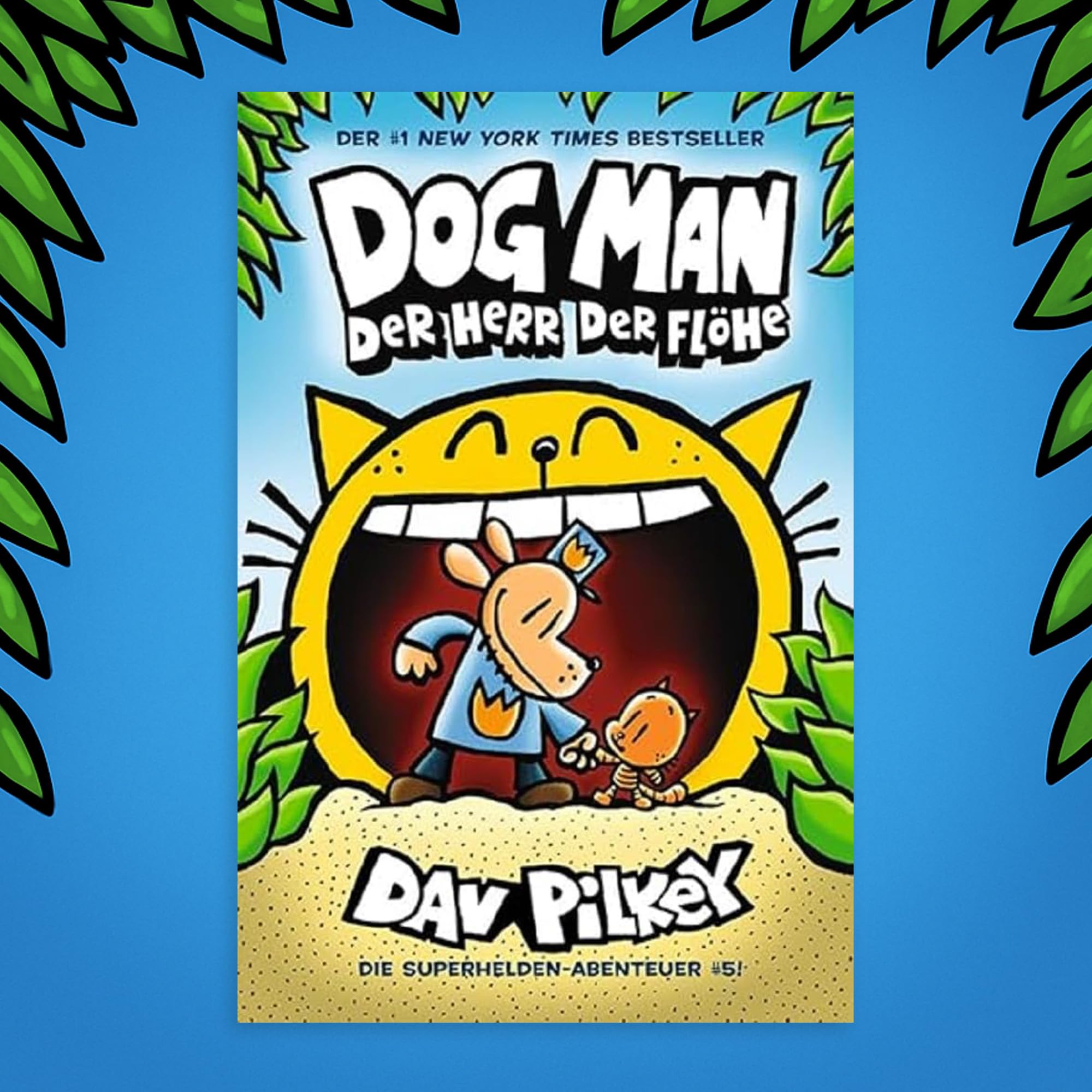 Dog Man Bücher Set Band 5-8 von Dav Pilkey – 4 Comic-Bände für Kinder: Herr der Flöhe, Das Jaulen der Wildnis, Wem die Pausenglocke schlägt und Fang-22 – lustige Kinderbücher mit exkl. Lesezeichen