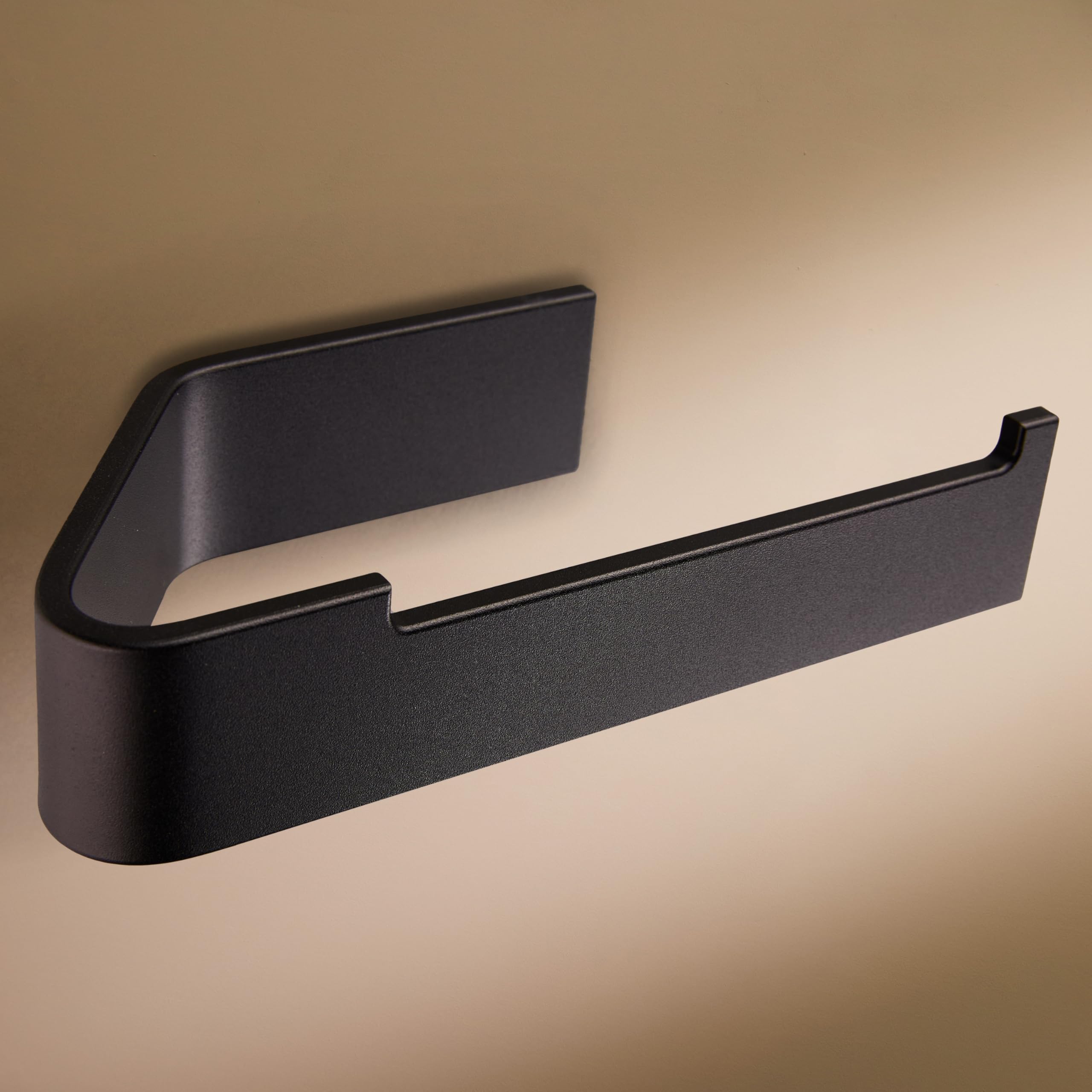 Designfabrik Hamburg Toilettenpapierhalter ohne Bohren | Klopapierhalter zum Kleben | Klorollenhalter Bad | WC Rollenhalter selbstklebend | Toilettenpapierhalter Schwarz | Modernes Design