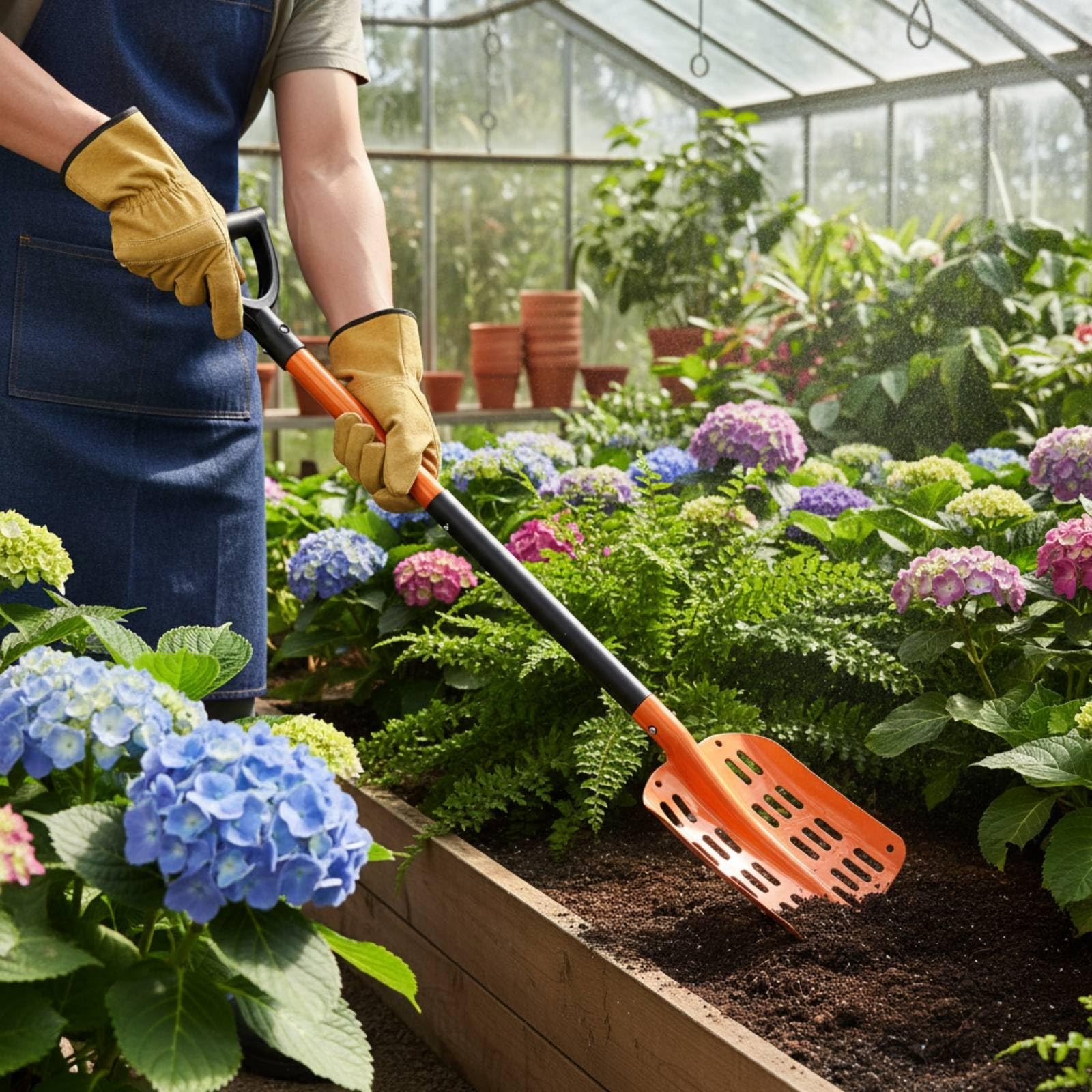 Harilla Paletta Alluminio Forata Pala Giardino Cucchiaio Setaccio Sgranatore in Lega Leggera con Struttura Stabile Monopezzo per Scavare E Filtrare Terreno