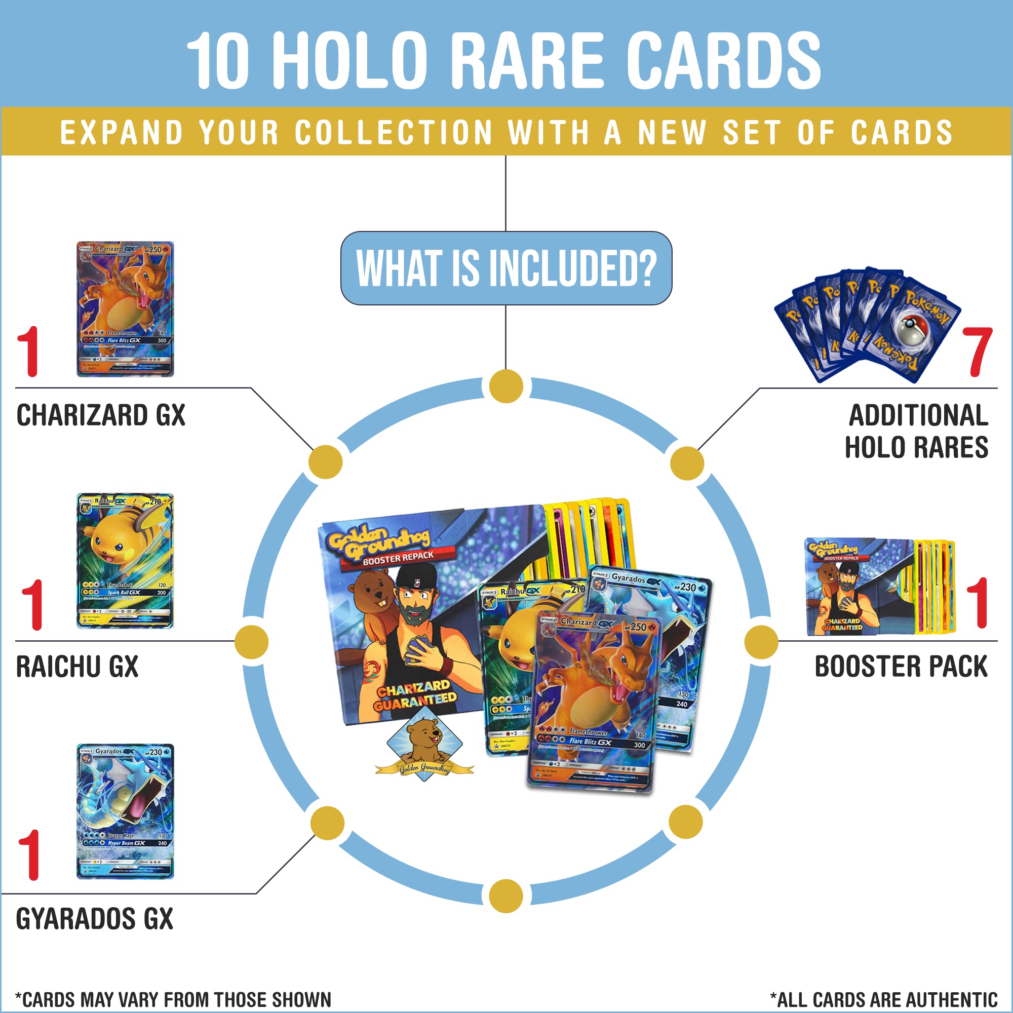 Amazon.com: PKMN Special Edition Charizard Ultra Rare Booster Pack |  Guaranteed Charizard GX in Every Pack | Raichu GX and Gyarados GX Also  Guaranteed | 10 Holo Rare Cards in Every Pack