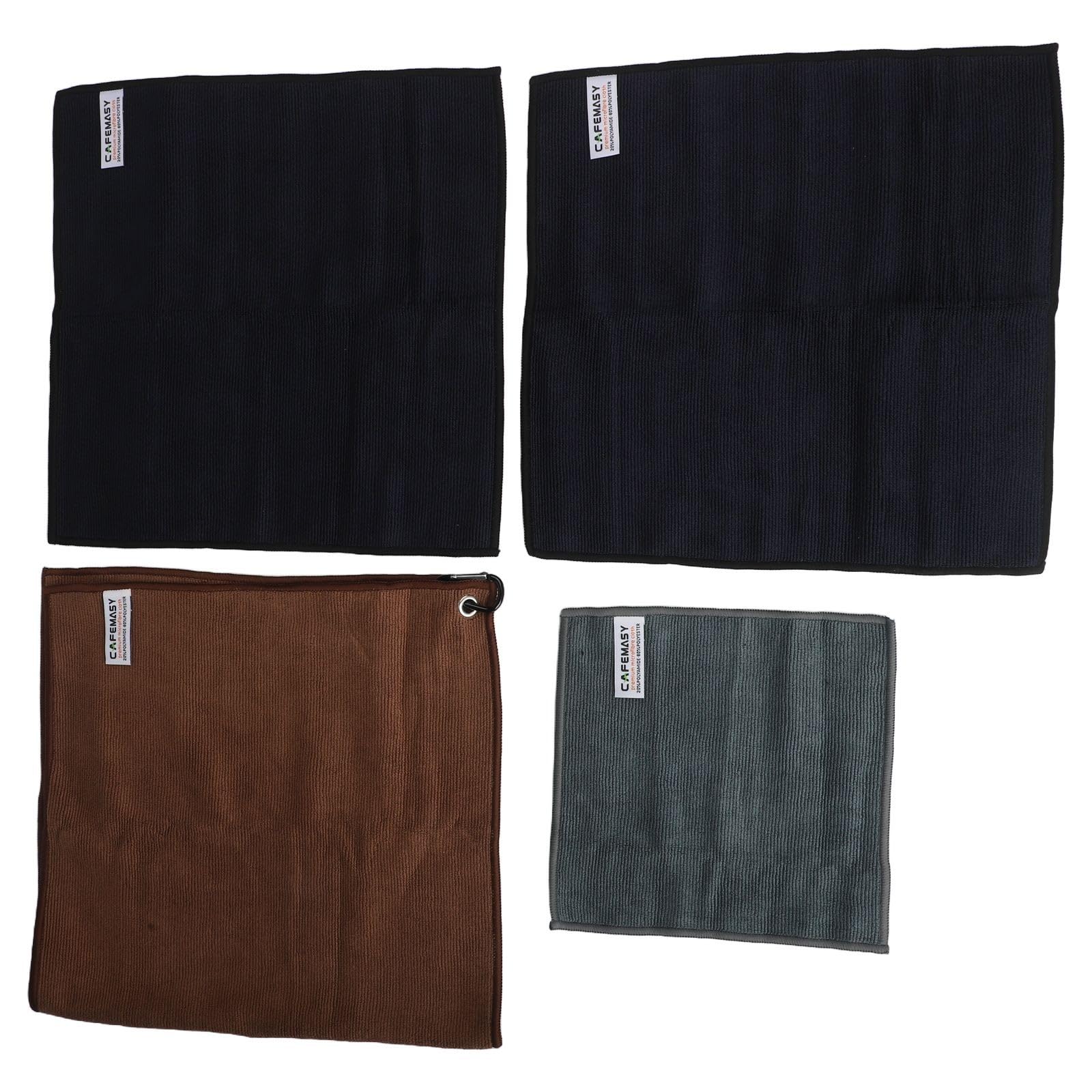 ZYWUOY Panni in microfibra per la pulizia dell'espresso, antigraffio e assorbenti, per macchina del caffè, bar, cucina, confezione da 4, grigio, blu, marrone