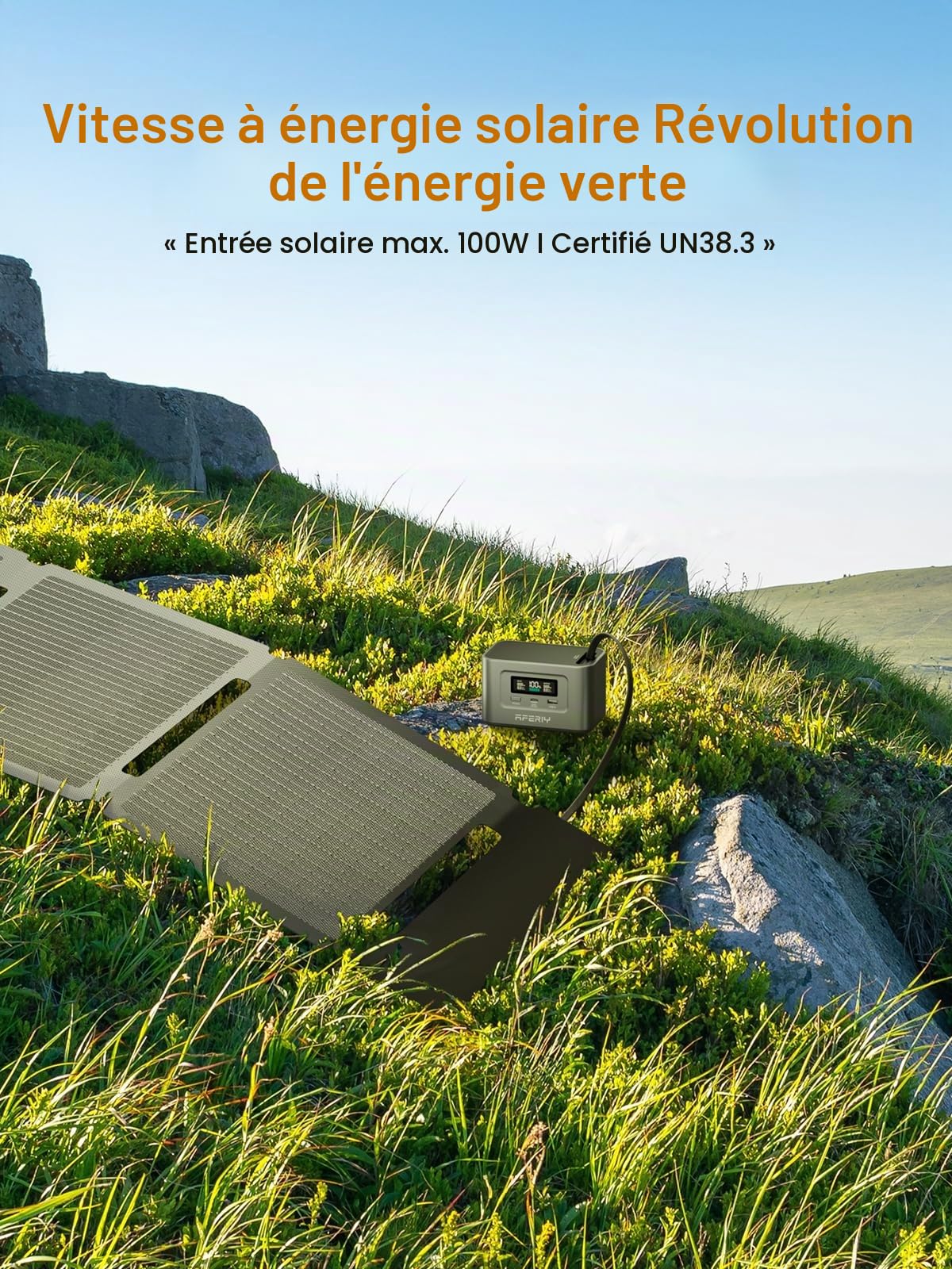AFERIY Station d'alimentation portable de 31 000 mAh/99,2 Wh, 100 W avec batterie LiFePO4, prise USB/type C, câble d'extension intégré pour les voyages en plein air et les voyages d'affaires