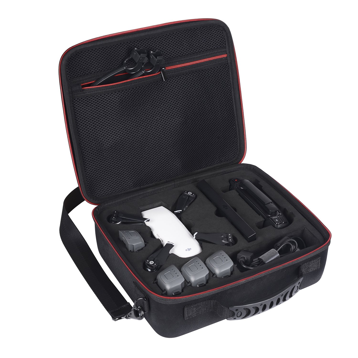 Hard Carrying Case Compatible with DJI Spark Drone - Fit DJI Spark Drone, Remote Controller, Charging Hub, Propeller Guard, Power Adapter and Extra Batteries