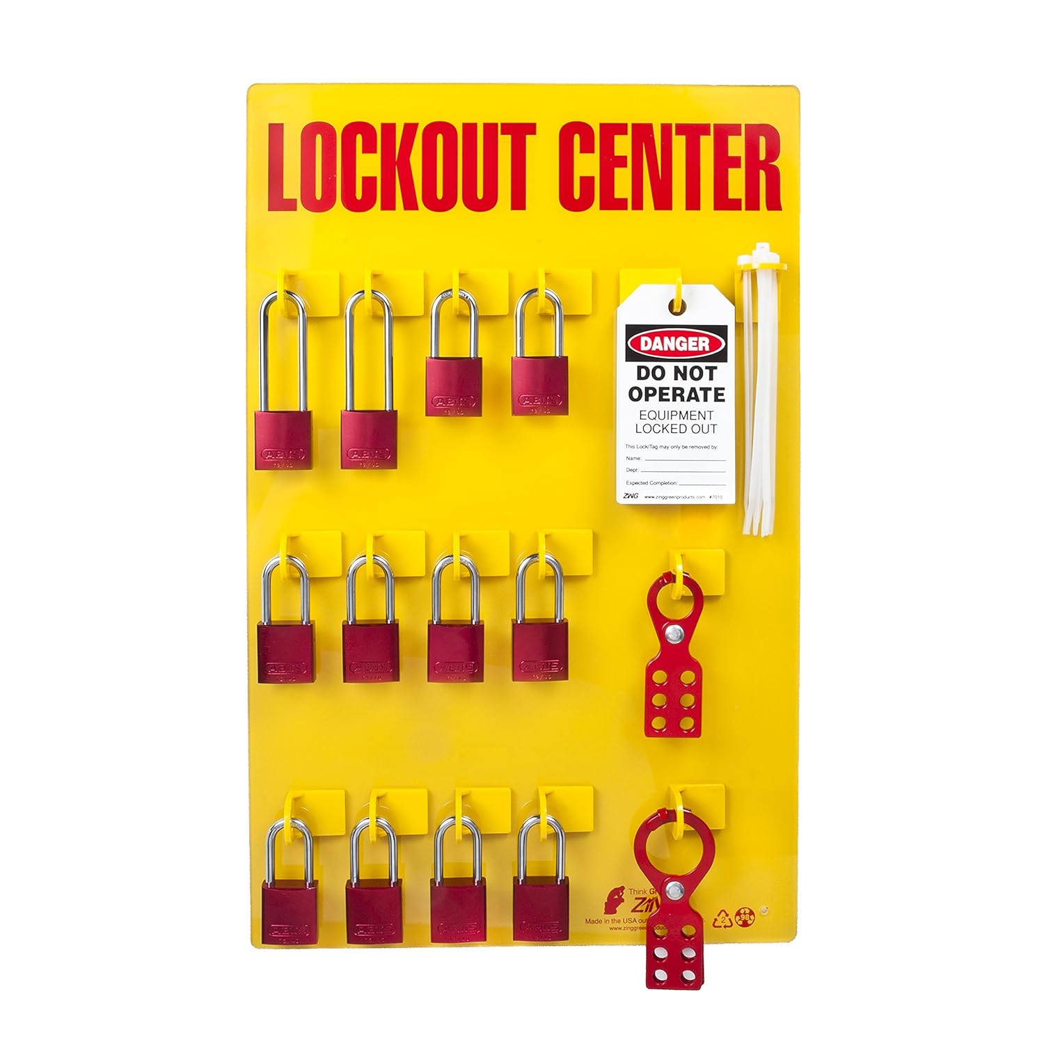 Zing Green Products 2728 RecycLockout Lockout Tagout Station, 12