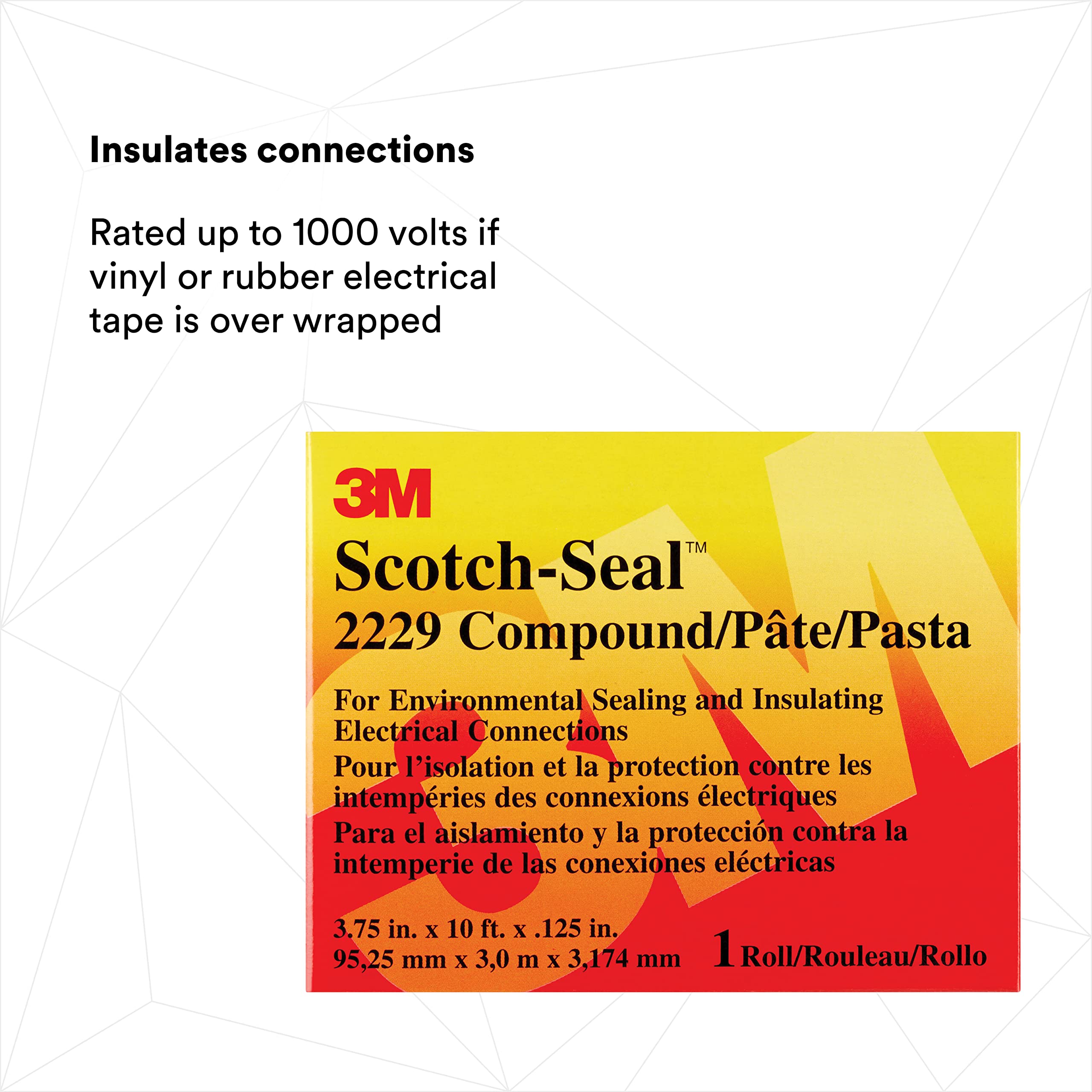3M Scotch-Seal Mastic Tape 2229, 3 3/4 de largeur, 10 pieds (paquet de 1)