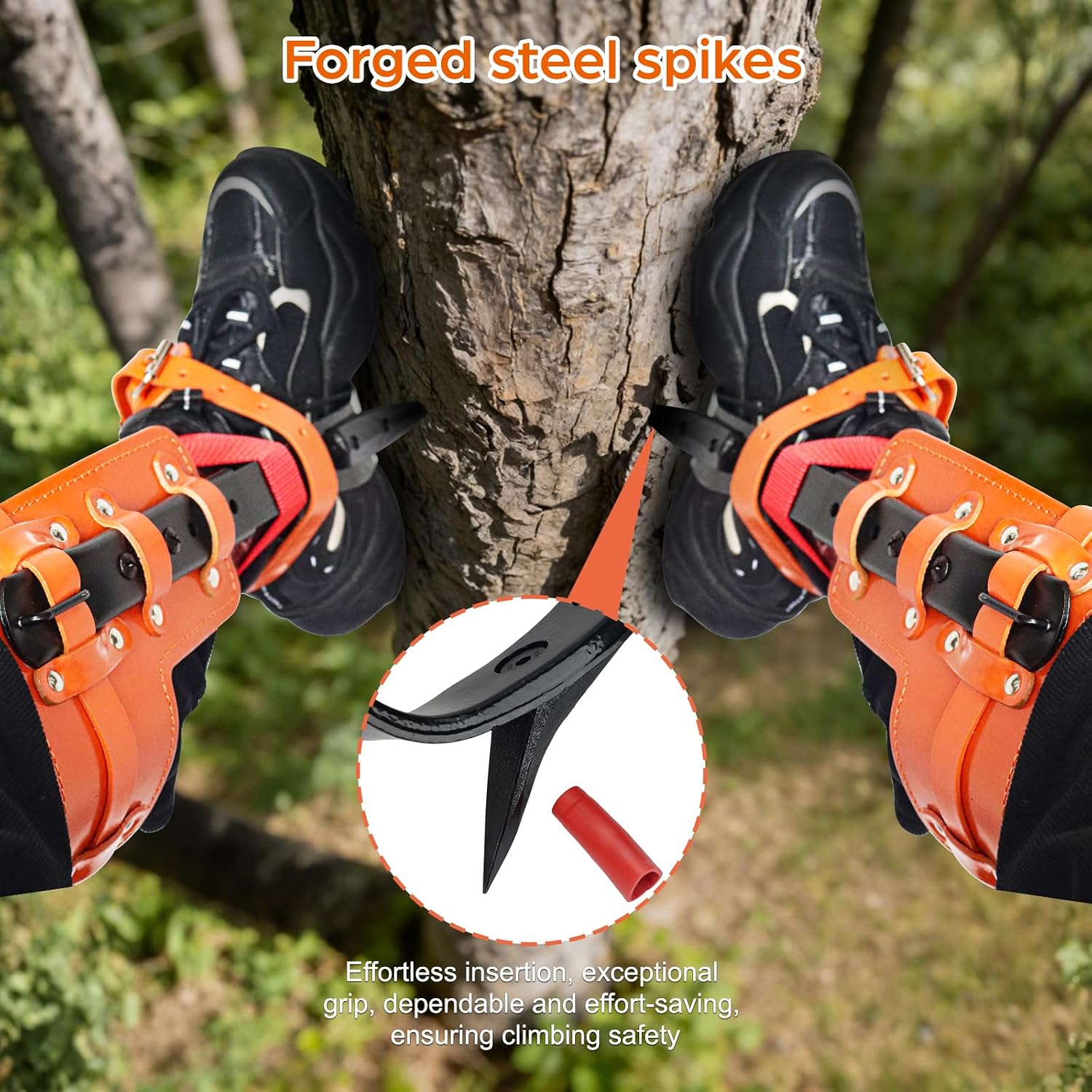 Tree Climbing Spikes Set, Tree Climbing Gear with Adjustable, 350lbs Load Capacity Arborist Equipment for Climbers, Hunting, Fruit Picking