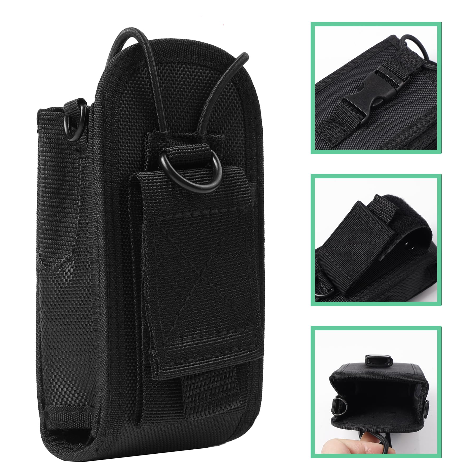 SUNDELY Carrying Case Holder Holster Pouch Bag Compatible with Motorola Radio GP328 GP340 GP380 DP1400 DP3400 DP4600e DP4601 DP4800 HT1250 PR860 PRO7150 (Nylon Case with Adjustbale Belt Loop & Strap) - Image 4