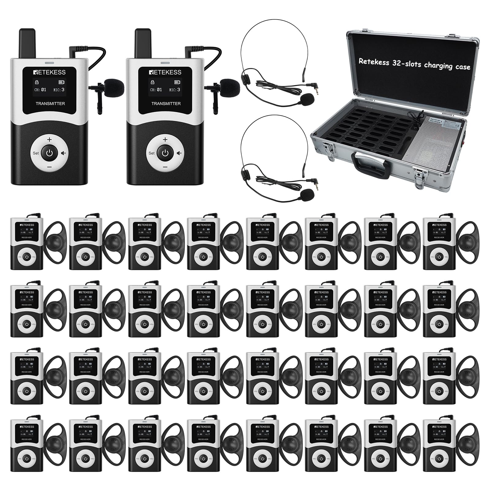 Photo 1 of Retekess T130U(4nd Gen T130)Tour Guide System,Tour Guide Headsets(2TX 32RX)