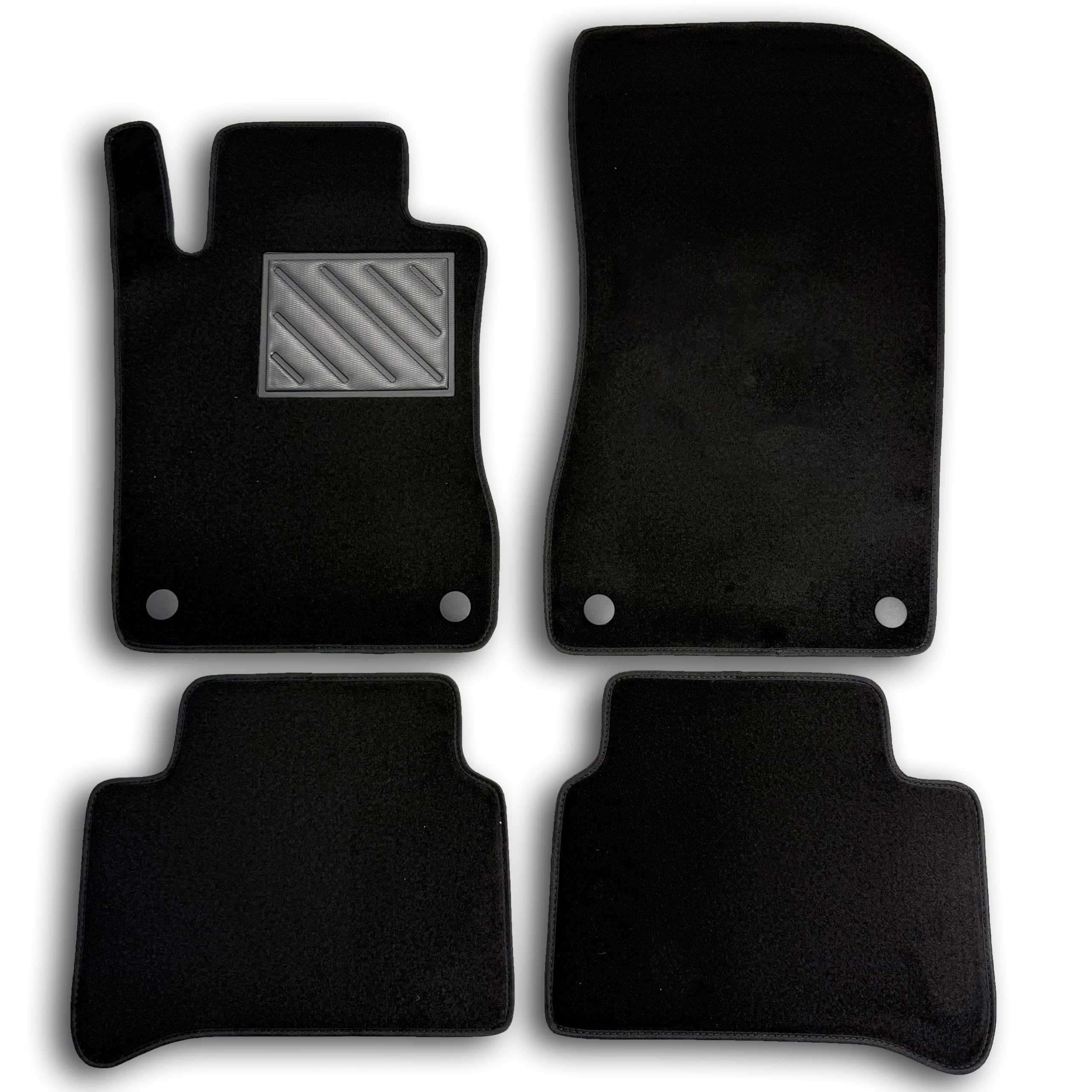 Alfombrillas para Mercedes Clase E W211 Desde 2002 a 2009 Berlina y Station Wagon Antideslizantes, a Medida, Antideslizantes, talonera de Goma Reforzada, Botones de fijación