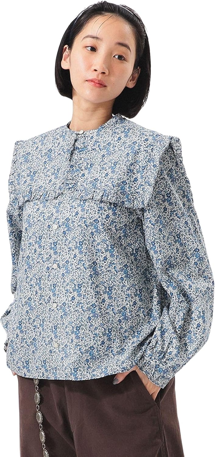 美品】ザリラクス ビブフロントパフスリーブプルオーバーブラウス