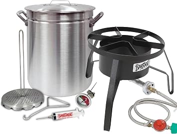 Oversized Turkey Deep Fryer Kit 42 Quart Aluminum "GRAND GOBBLER" for 25+ LBS Turkeys by Bayou Classic