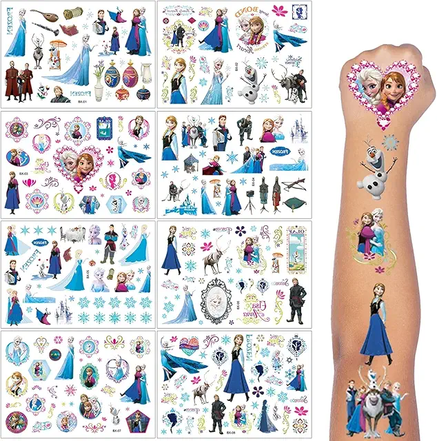 Elsa Tattoo Kinder: Temporäre Frozen Tattoos für Kindergeburtstag