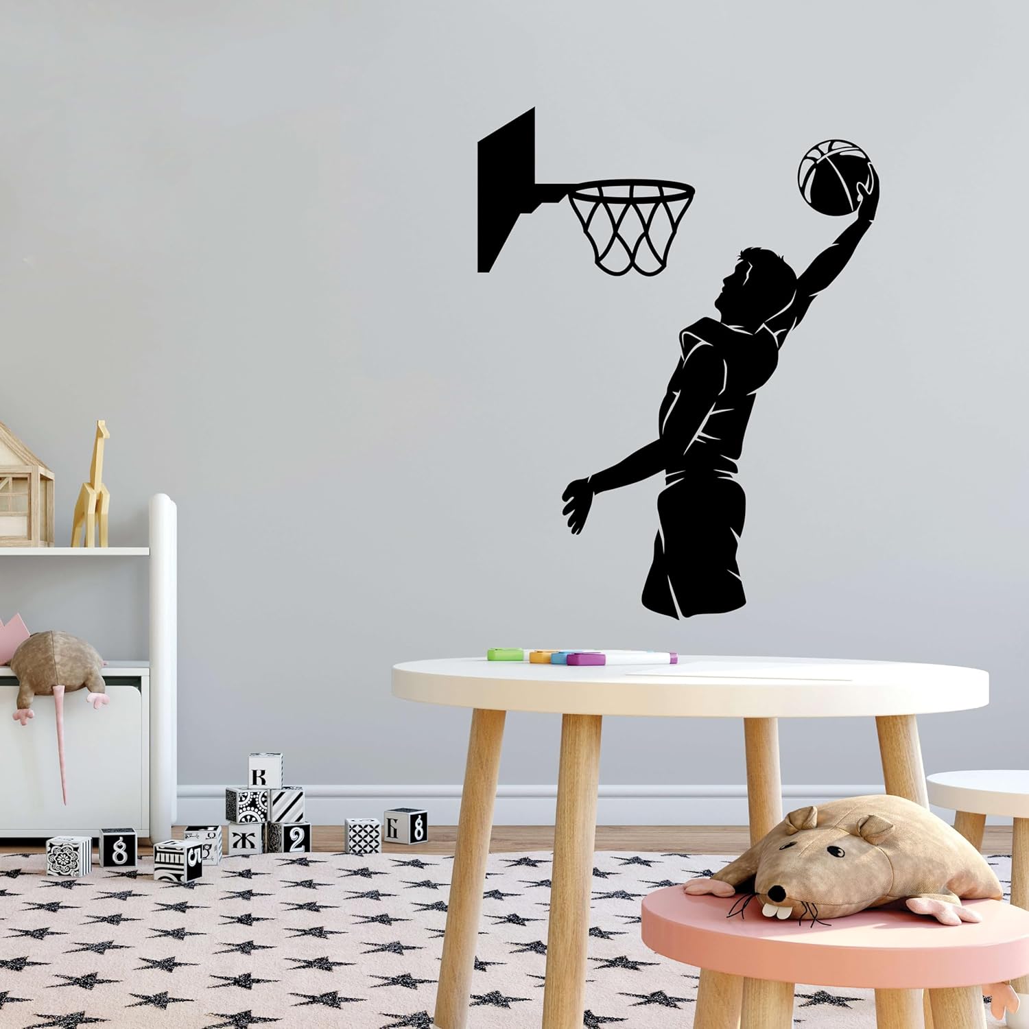 Design With Vinyl Wall Decal Slam Dunk Basketball Player Bedroom Wall Sticker Decoration - Removable Size: 26.4 in x 33 in