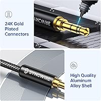 Vista 3 de Cable AUX largo Syncwire de 6.5 pies - Cable de audio auxiliar para auriculares, coche, sistemas de audio en el hogar, iPhone/iPad, iPod/Echo Dot