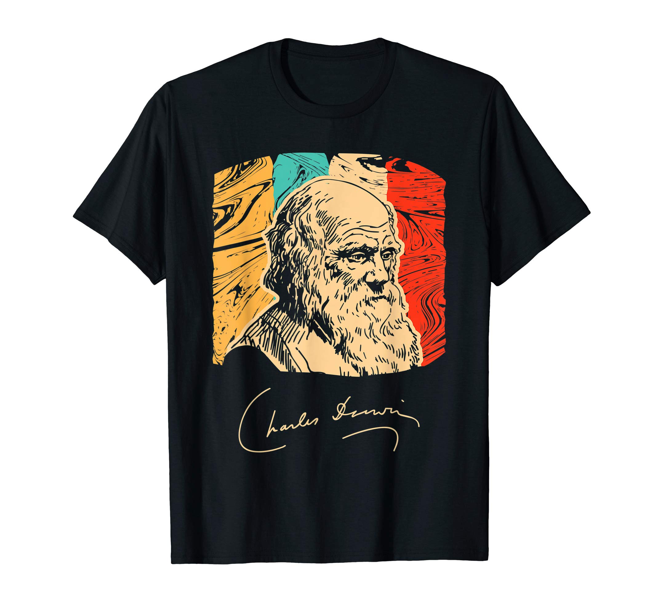 Darwin Retro TeesCharles Darwin Naturalist Biologist Scientist Retro T shirt T-ShirtOEKO-TEX STANDARD 100