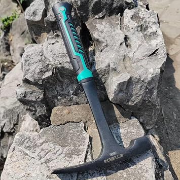BUSKPOK Rock Pick Hammer, 21 oz Chipping Brick Hammer with Rubber Grip for Geological Study and Rock Hounding