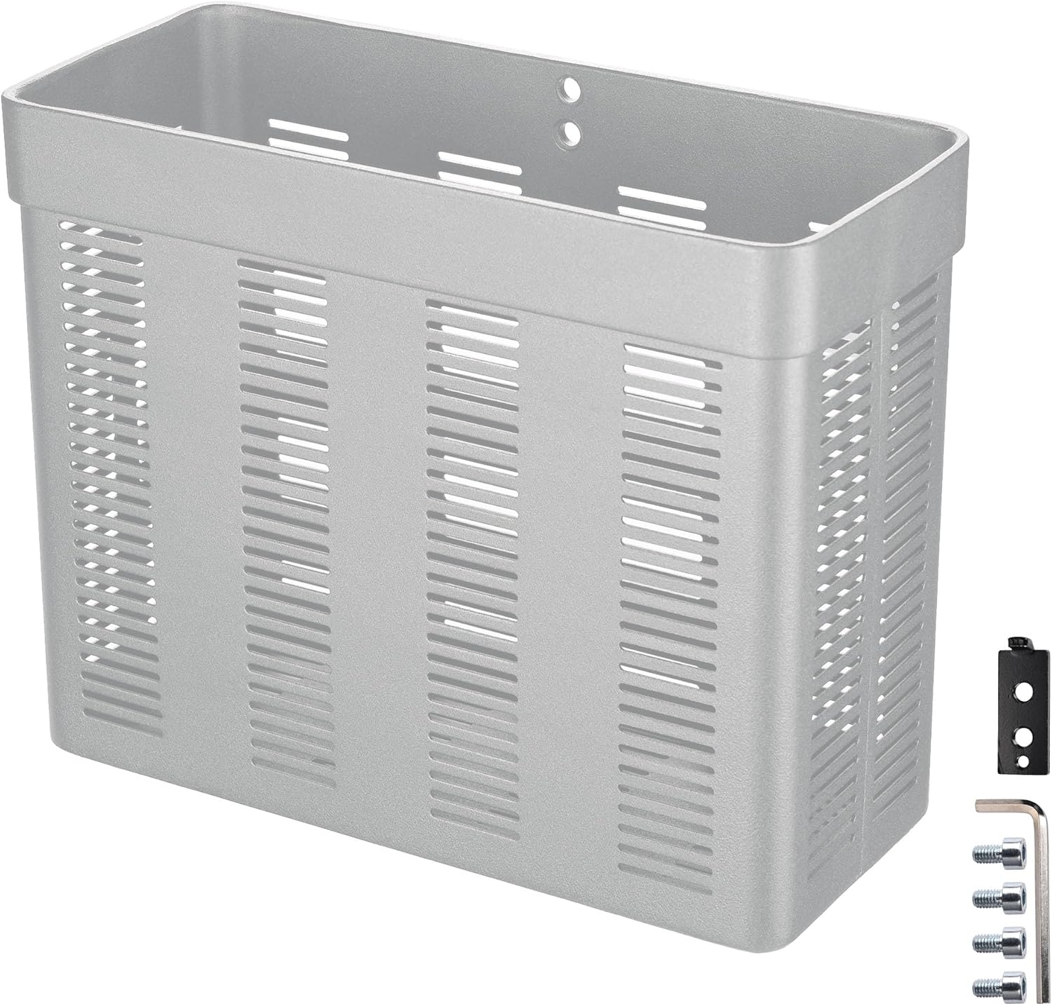 Yescom Storage Basket Organizer Holder Replacment Coated Steel for PC Mobile Cart Medical Trolley Cart Silver