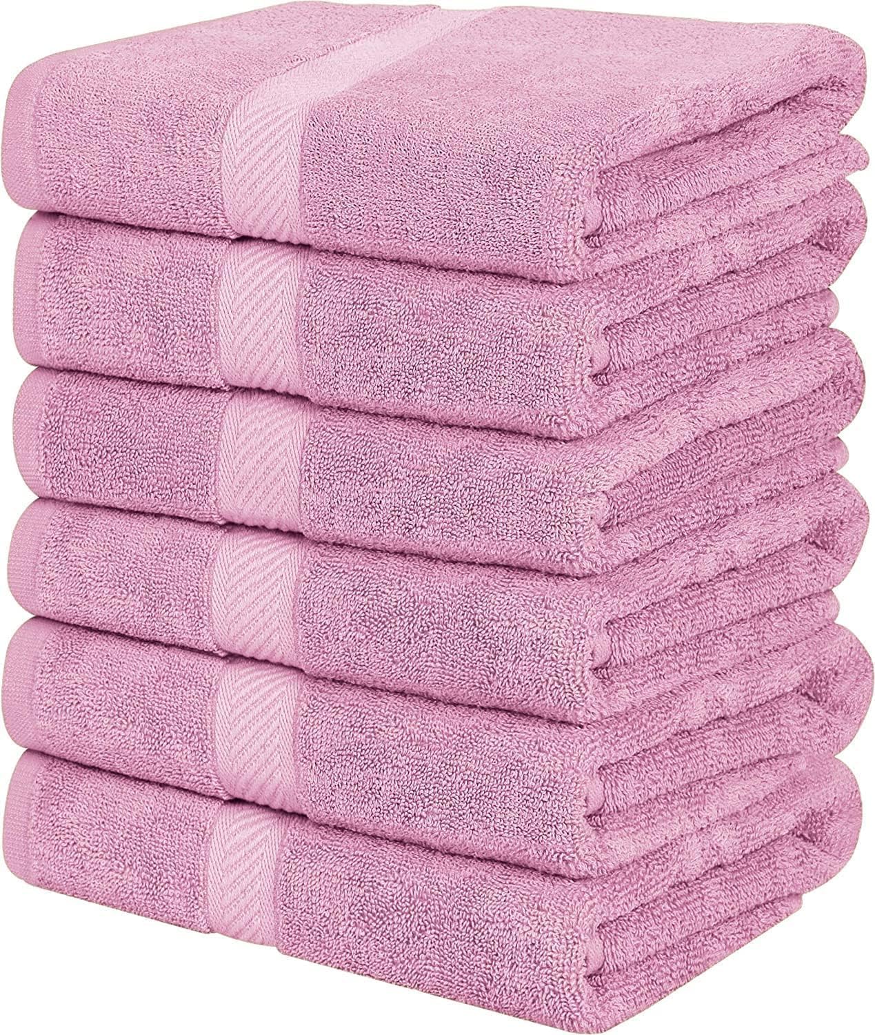 Simpli-Magic Cotton Set, Bath Towels, Pink, 24 x 46 Inches, 48 Count