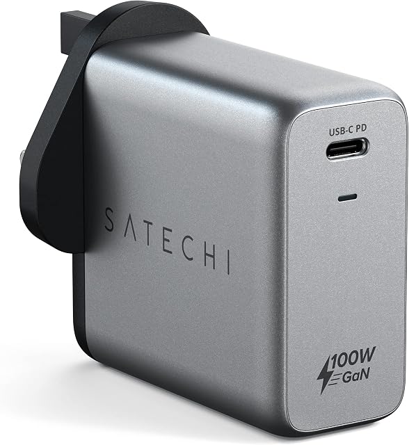 SATECHI 100W USB C PD Wall Charger  Powerful GaN Tech  Compatible with 2021 MacBook Pro M1, 2020 MacBook Air, 2022 iPad Air M1, 2021 iPad Pro M1, iPhone 14 Pro Max/14 Pro/14/14 Plus