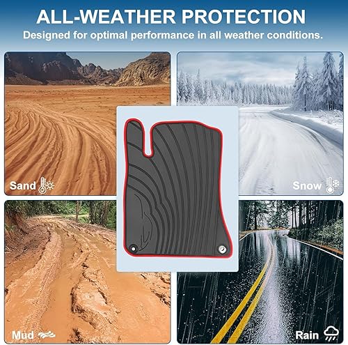 Miniatura 8 de San Auto Alfombrillas de automóvil personalizadas para Mercedes Benz CLA 2020-2023GLA 2021-2023, clase AB 2020-2023, juego completo de goma negra,