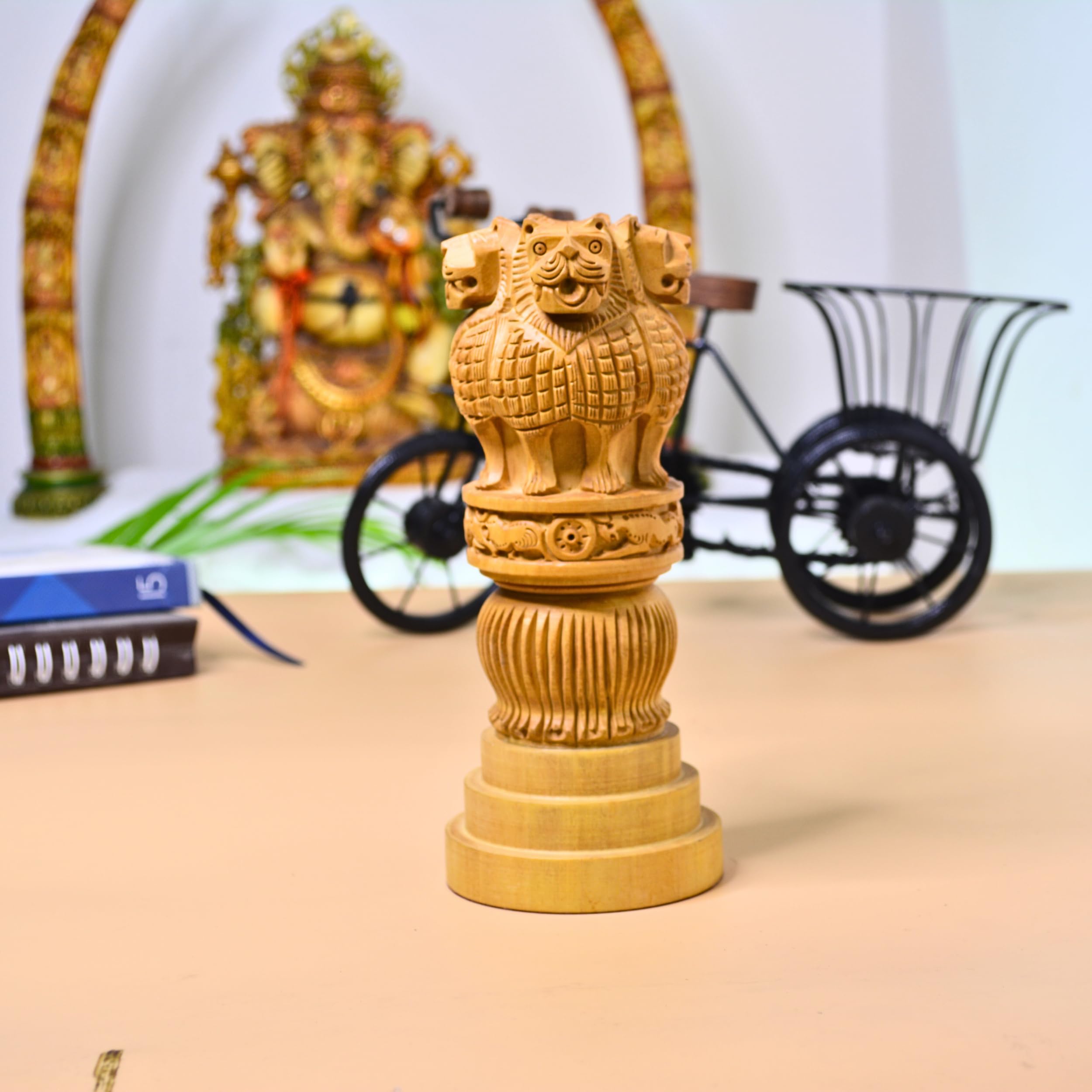 Buy santarms Wooden Ashoka Stambh Pillar Ideal for Indian Office