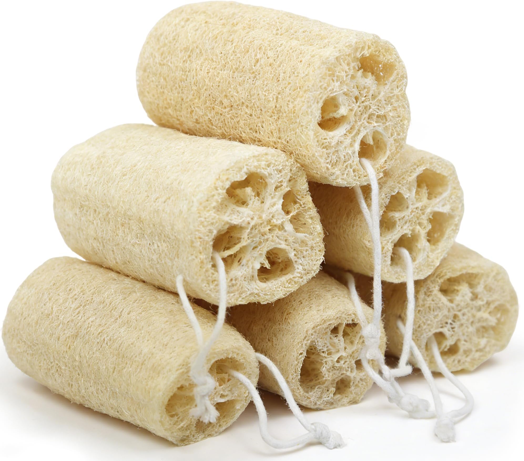 4" Loofah Sponges Natural Organic Luffa Loofah Bath Sponge Exfoliating Shower Body Sponge Scrubber, Pack of 6
