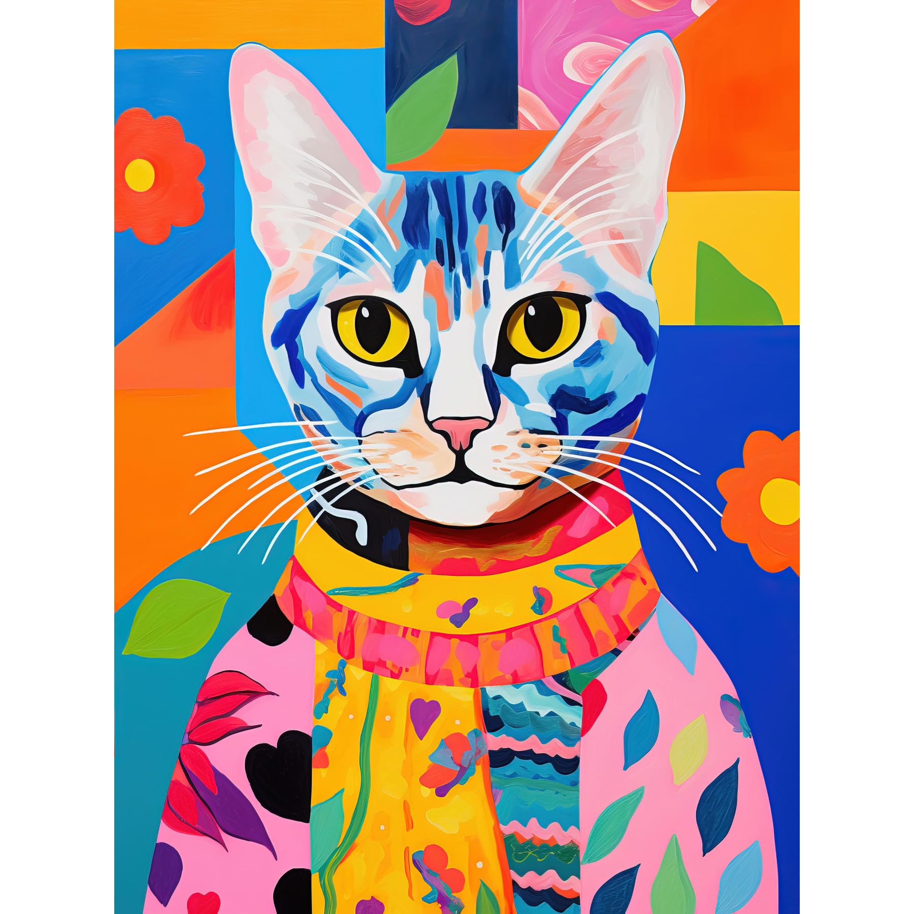 Amazon.com: Artery8 The Cat in the Caftan Artwork Bold Bright