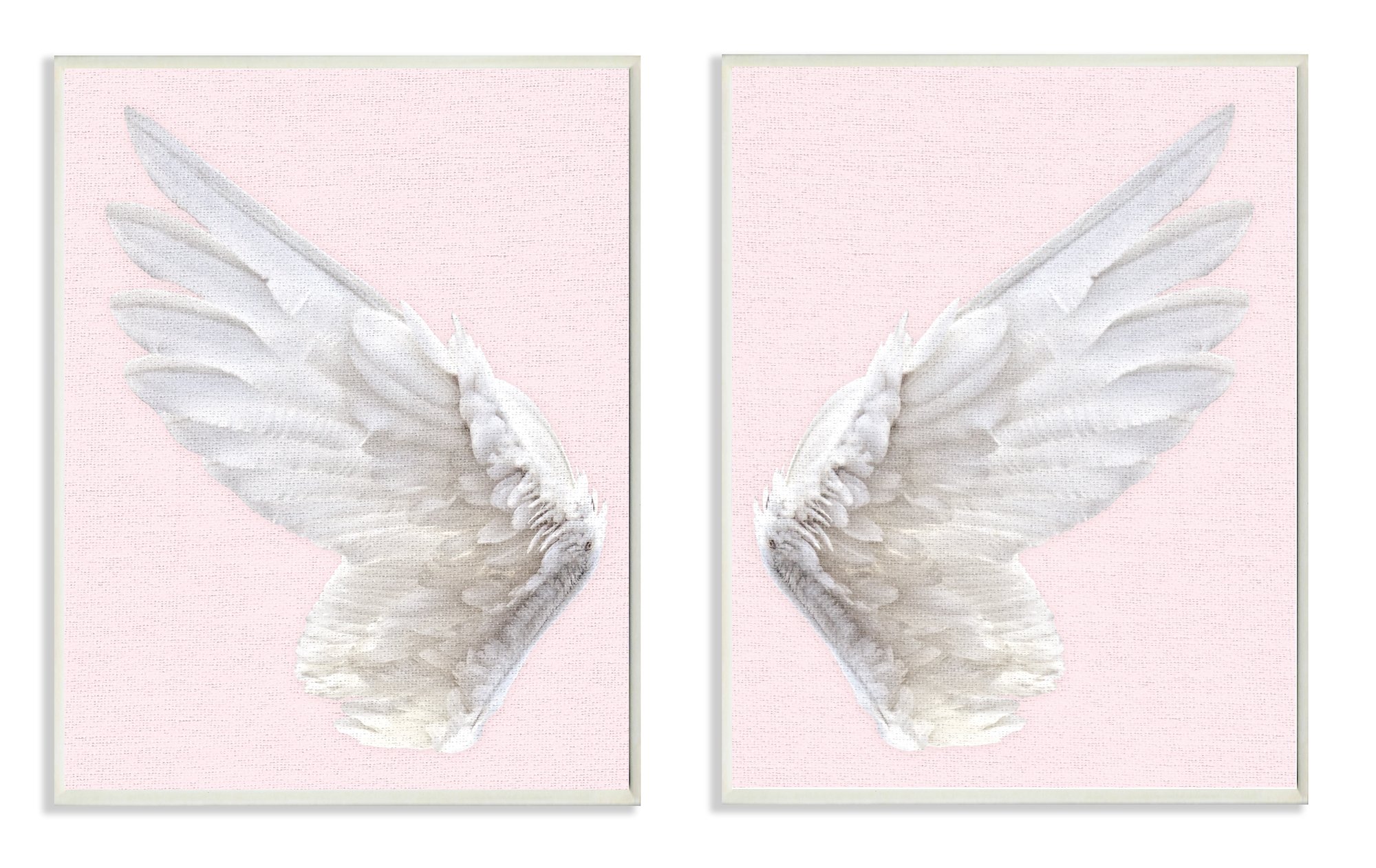 Cuadro Alas Rosadas Stupell sobre panel de madera decorativo con acabado premium