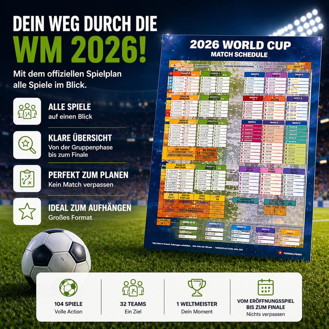 Set Panini Copa Mundial 2026 Álbum & Stickers – Tarjetas de Fútbol Coleccionables con Calendario de Partidos, Collar de Flores Alemania & Álbum Panini (10 Sobres / 70 Stickers) - 4