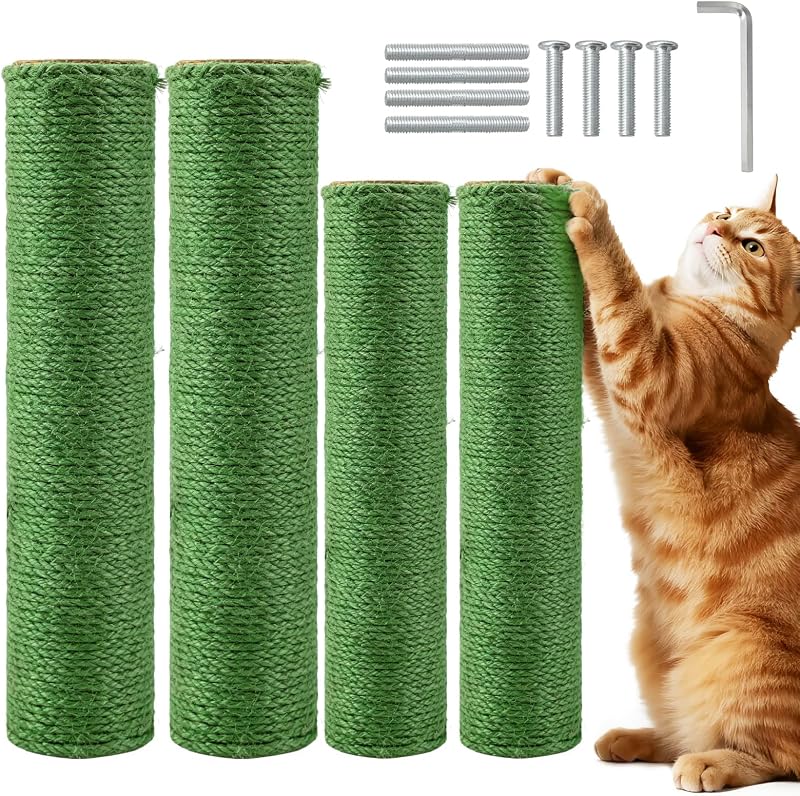 Poste Arranhador para Gatos com Corda de Sisal Natural YOCAN, M8, Pacote com 4