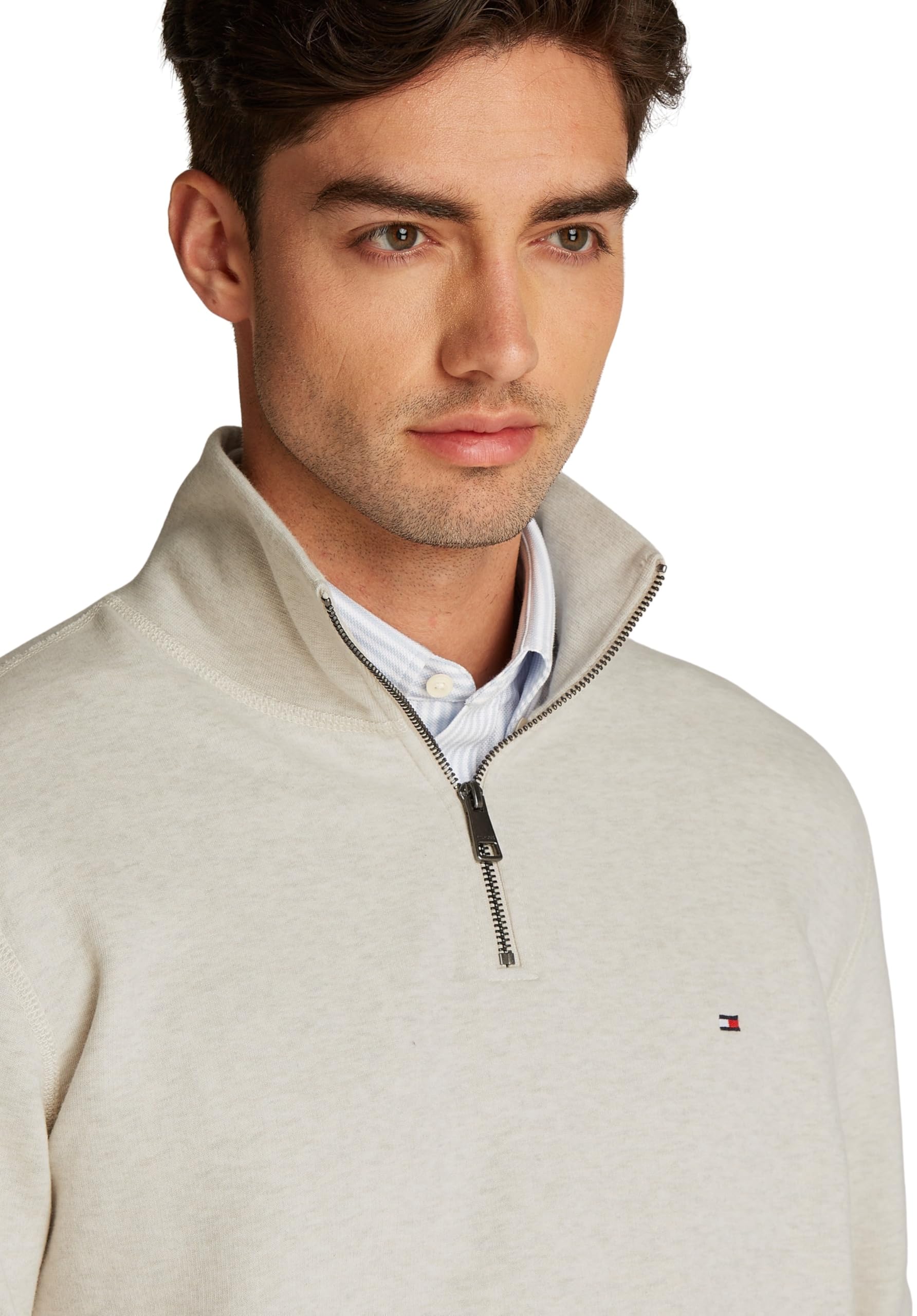 Tommy Hilfiger Chaqueta con Cremallera Hombre Essential Fleece 1/4 Zip con Cuello Marinero con Cremallera