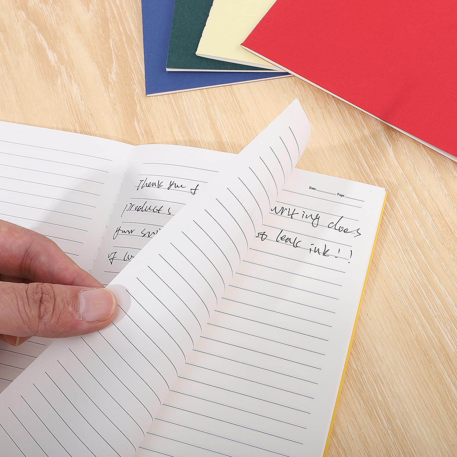 Lot De 4 Carnets à Spirales A5 à Lignes Horizontales Avec Spirale Amovible, 4 Couleurs, Joli