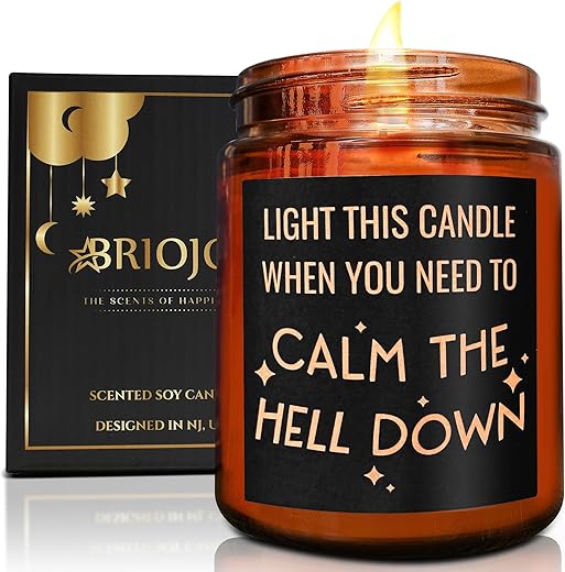 Calming Candles - Funny Relaxing Stress Relief Gift for Her - Calm Down, Aromatherapy Candle Gifts for Women Men - Anxiety Relief for Friend Coworker Bestie Sister - Birthday, Friendship Gift