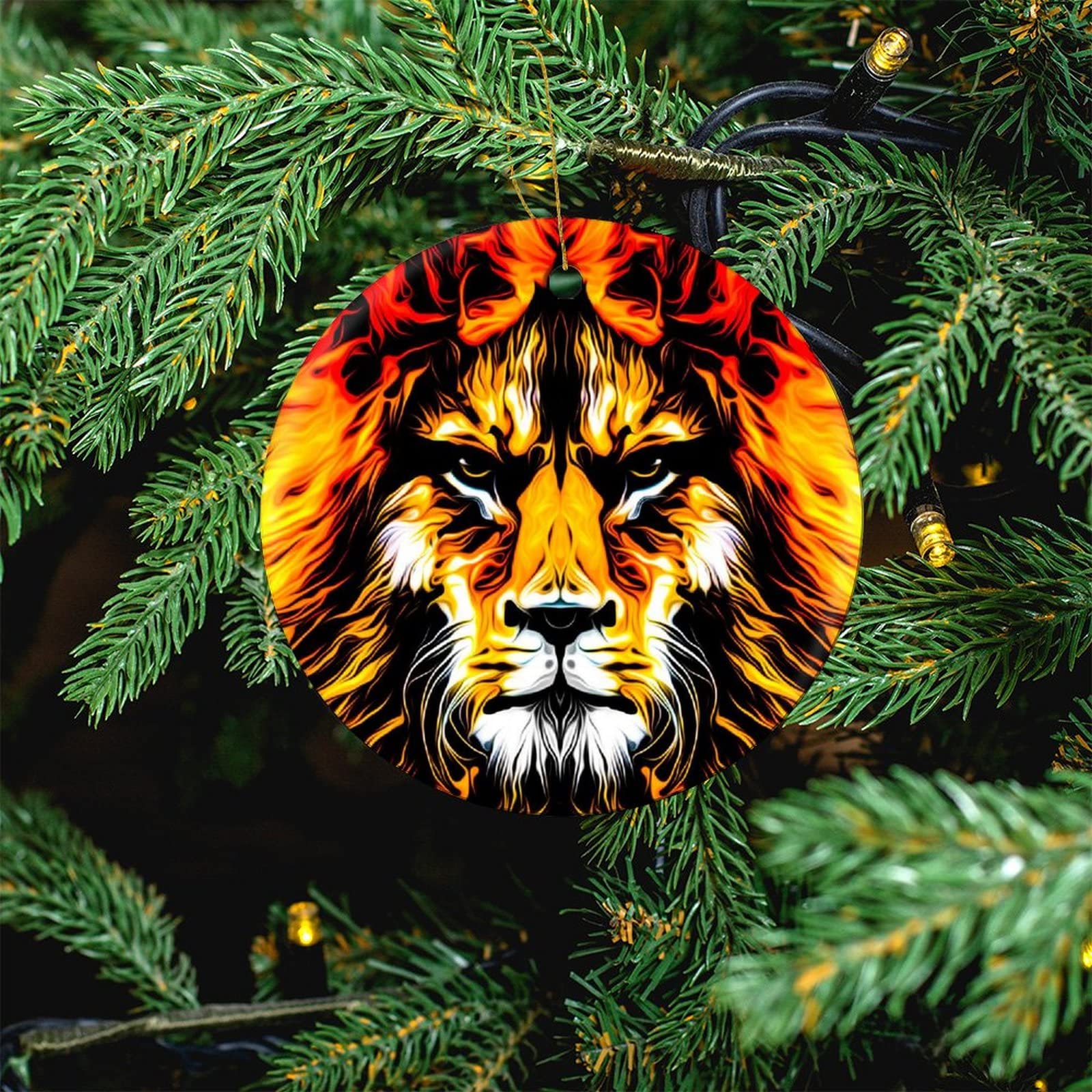 ライオンヘッド ガラスボール クリスマスオーナメント フィレンツェ