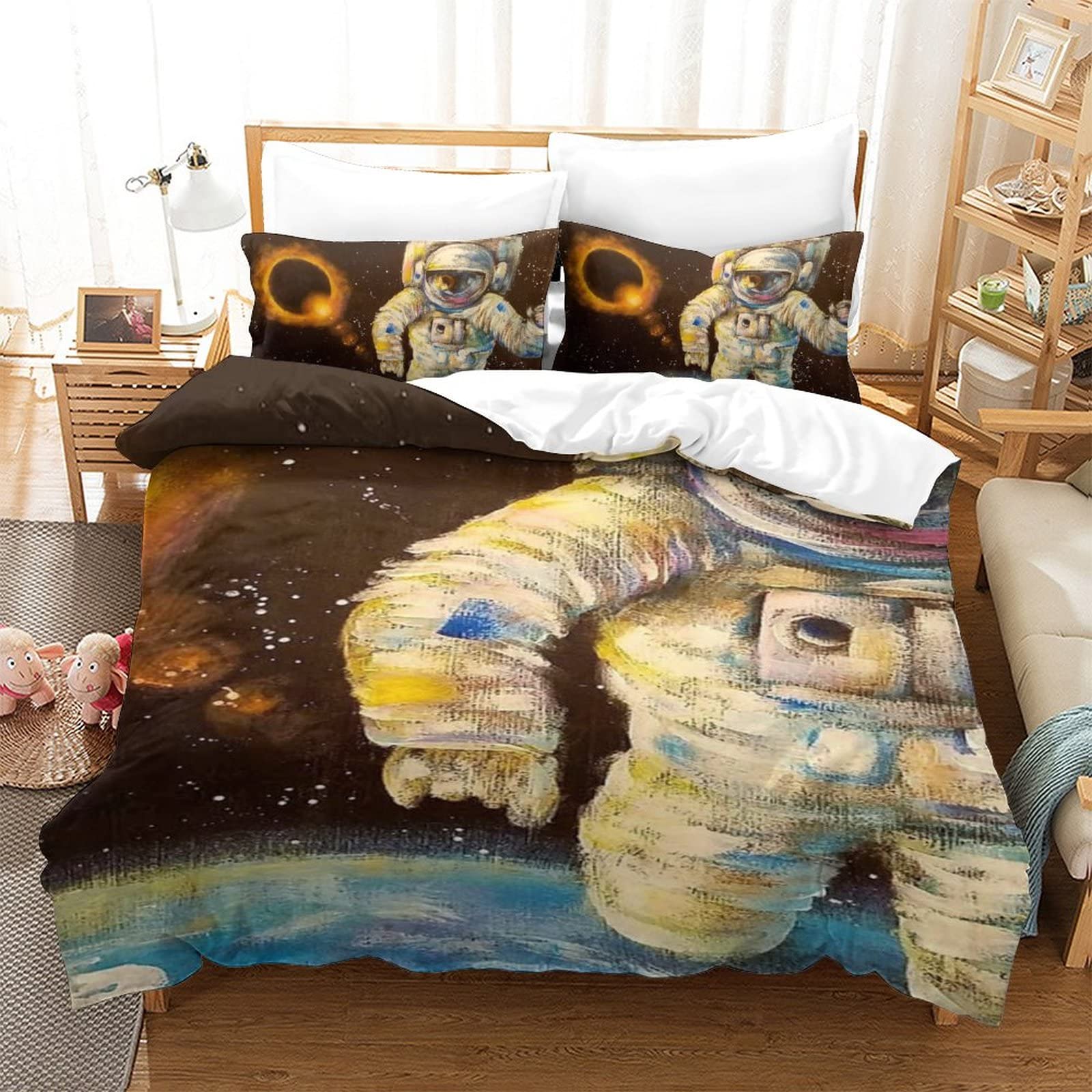 Couvre-lit astronaute 3D 135x200cm, l'idée cadeau d'anniversaire idéale pour enfant