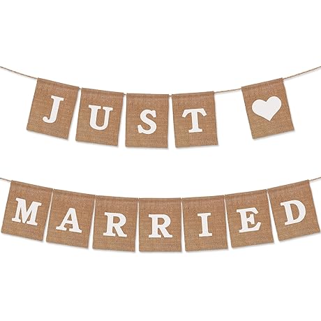 Just Married Decor: Rustic Burlap Banner for Unforgettable Celebrations