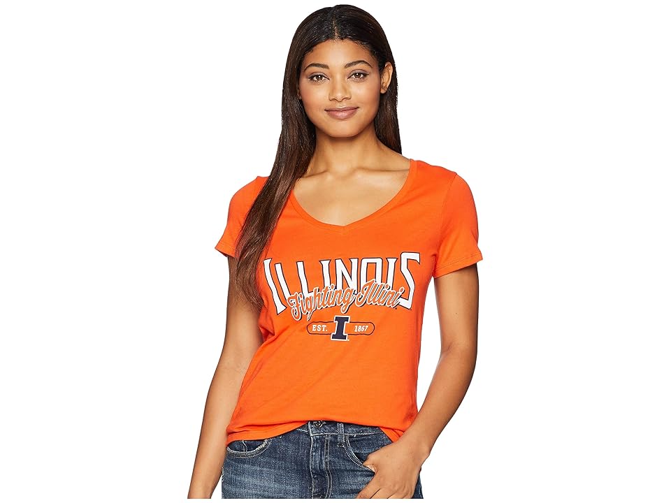 

Champion College Illinois Fighting Illini University V-Neck Tee (Orange) Girl's T Shirt