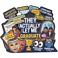 D4DREAM Funny Pop Up Graduation Card - Gen Z Meme Style They Actually Let Me Graduate, Imposter Syndrome Funny Graduation Cards for Him, Her, High School College Grads 5-Layer Humorous Grad Gift